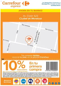 Vista previa Carrefour - Express | Av. Colón 423 Ciudad de Mendoza válido desde el 19.09.2025