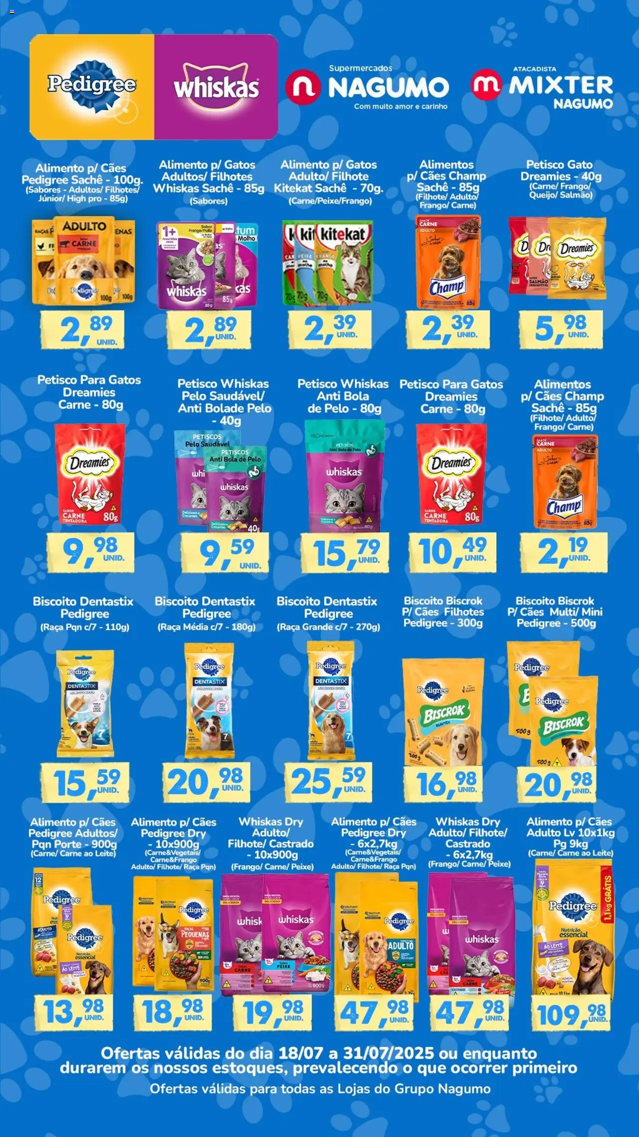 Nagumo Folheto - válido de 18.07.2025 | Página: 1 | Produtos: Salmão, Biscoito, Leite, Peixe