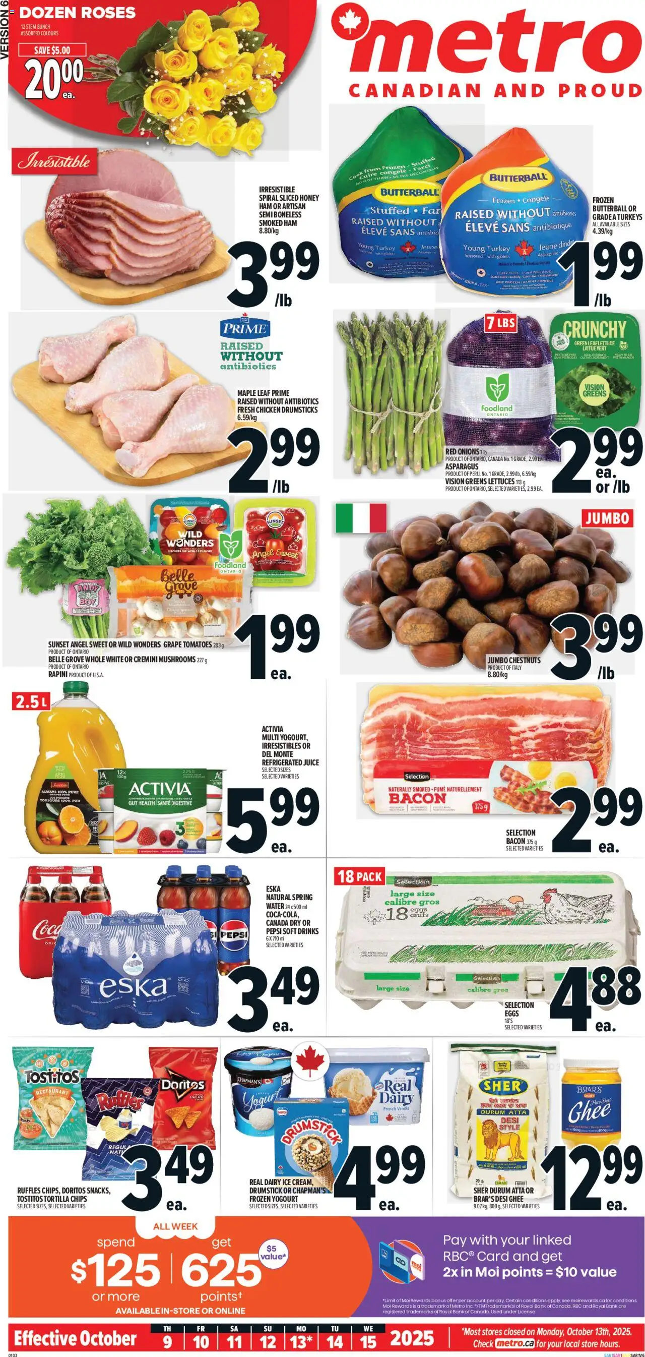 Metro flyer valid from 09.10.2025 | Page: 2 | Products: Turkey, Ham, Chicken, Tomatoes