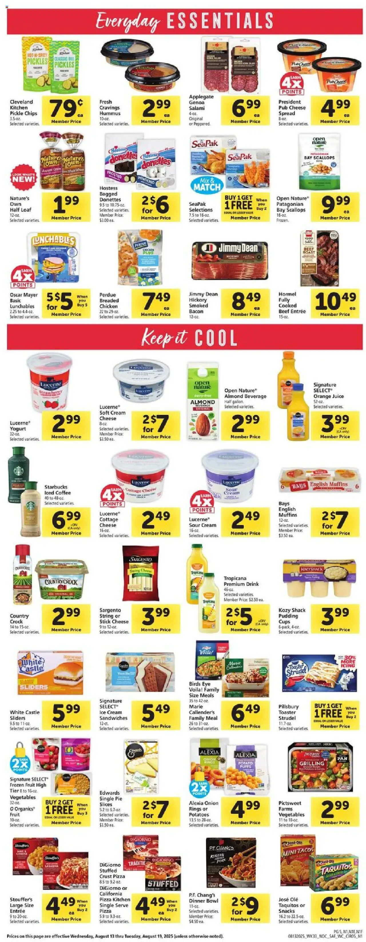 Safeway Weekly Ad - valid from 13.08.2025 | Page: 5 | Products: Salami, Juice, Sour cream, Beef