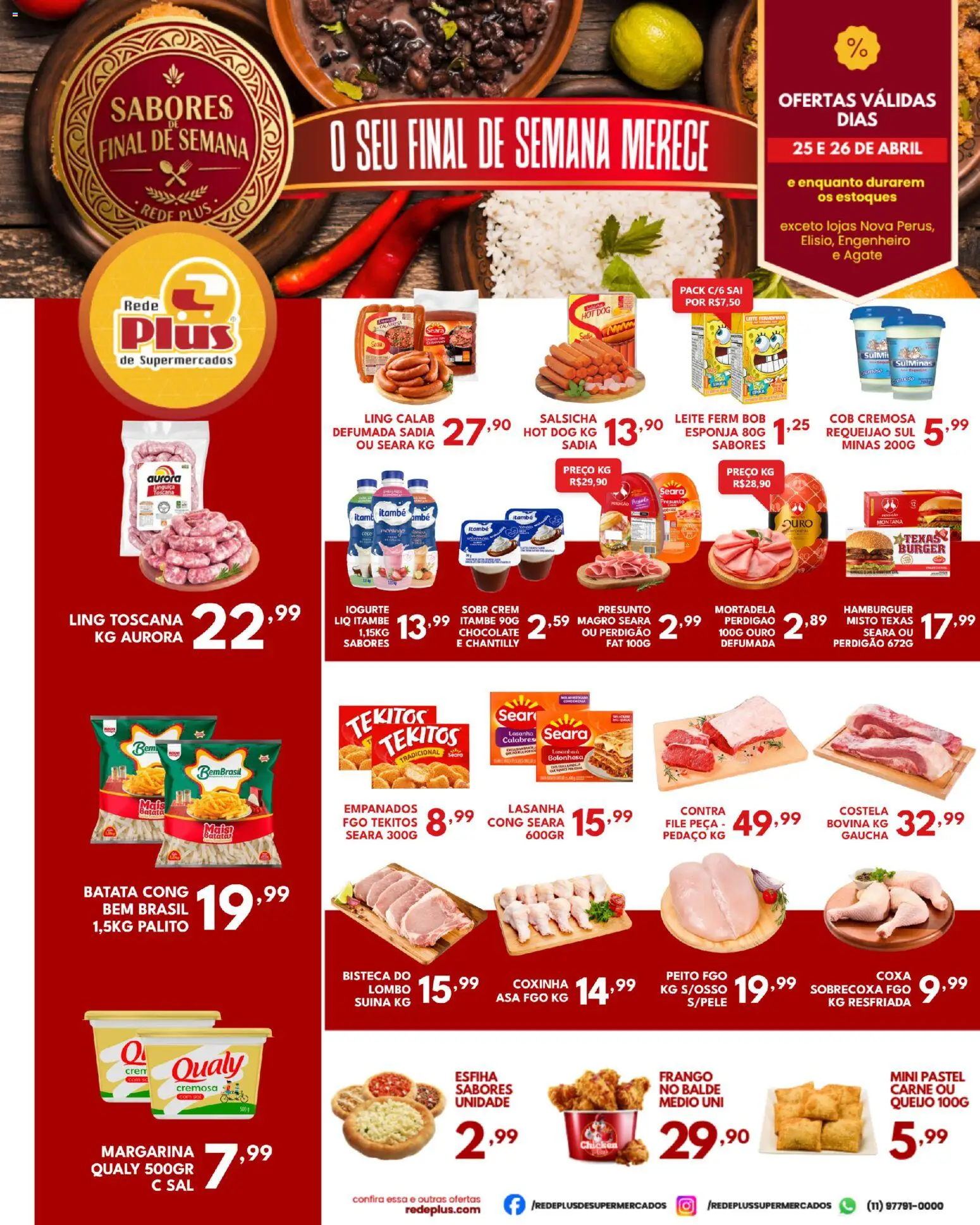 Rede Plus Supermercados Folheto - válido de 24.04.2026 | Página: 2 | Produtos: Esponja, Mortadela, Sal, Frango