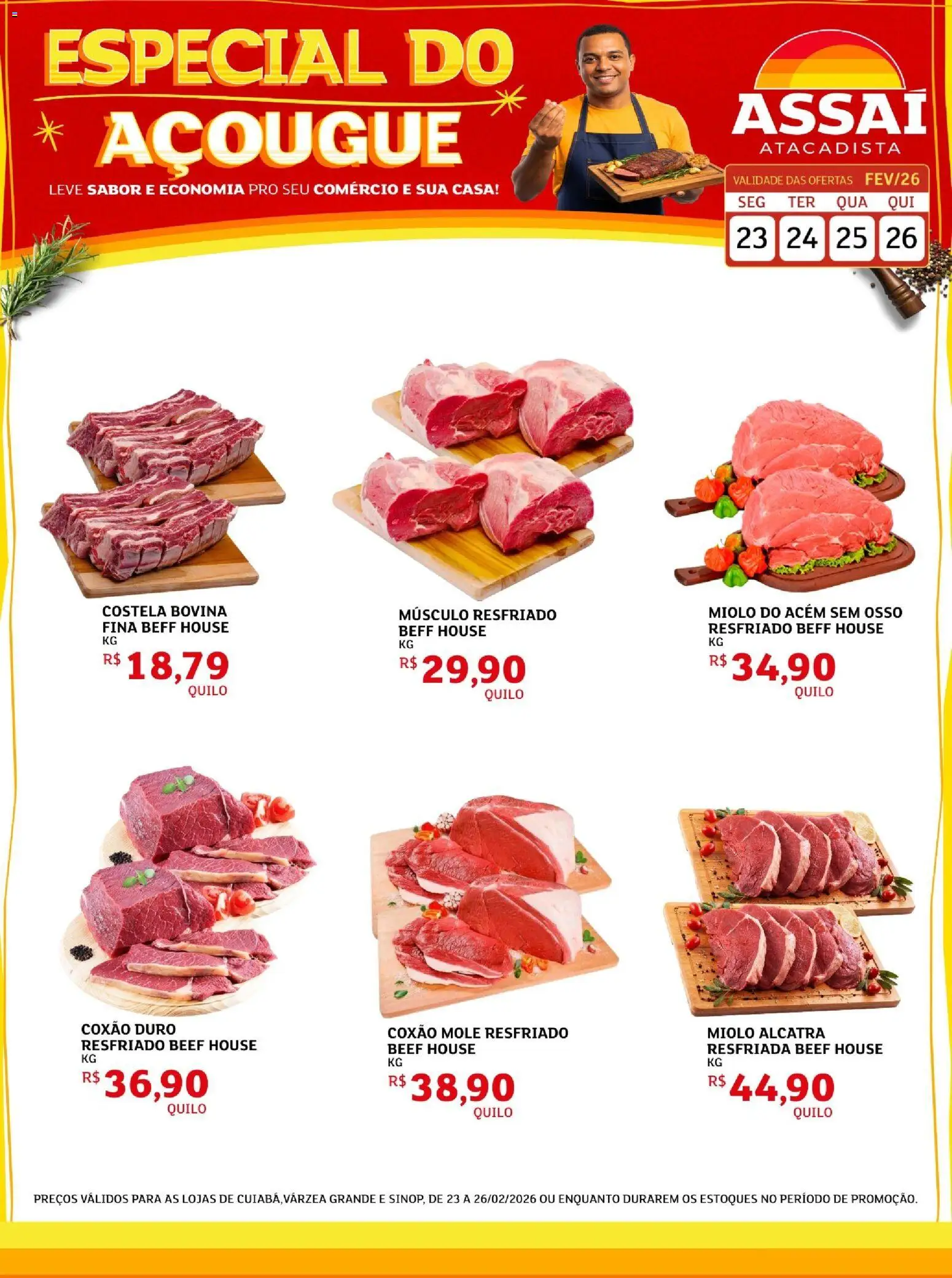 Assaí Atacadista Folheto - válido de 23.02.2026 | Página: 1 | Produtos: Acém, Alcatra