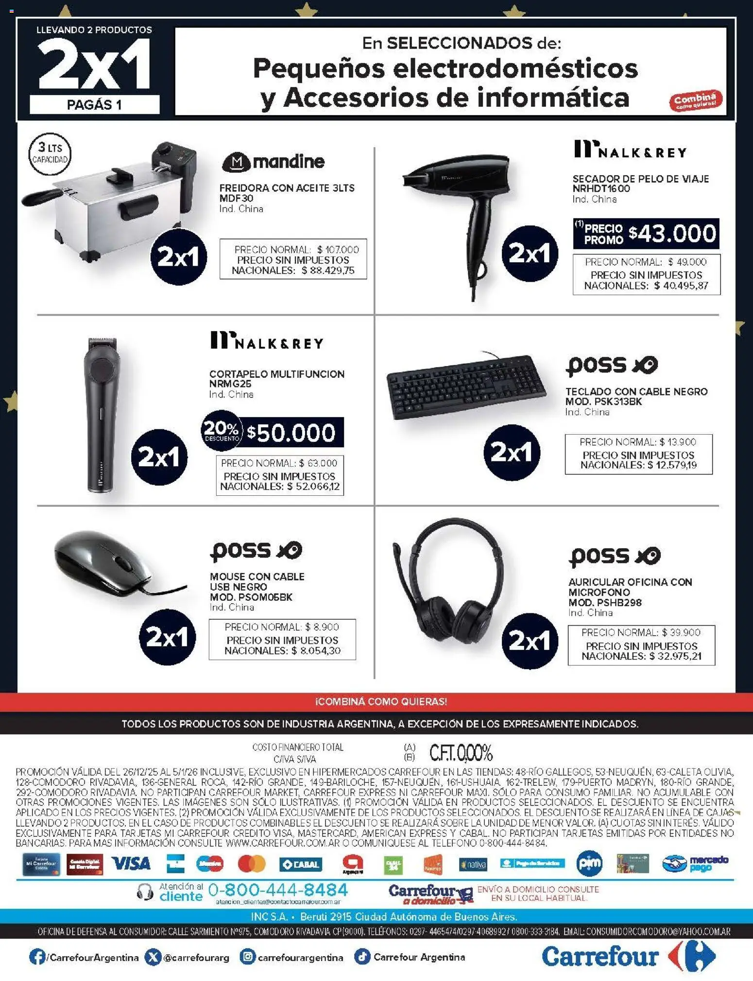 Carrefour ofertas │ válido desde el 26.12.2025 | Página: 29 | Productos: Micrófono, Usb, Freidora, Cable USB