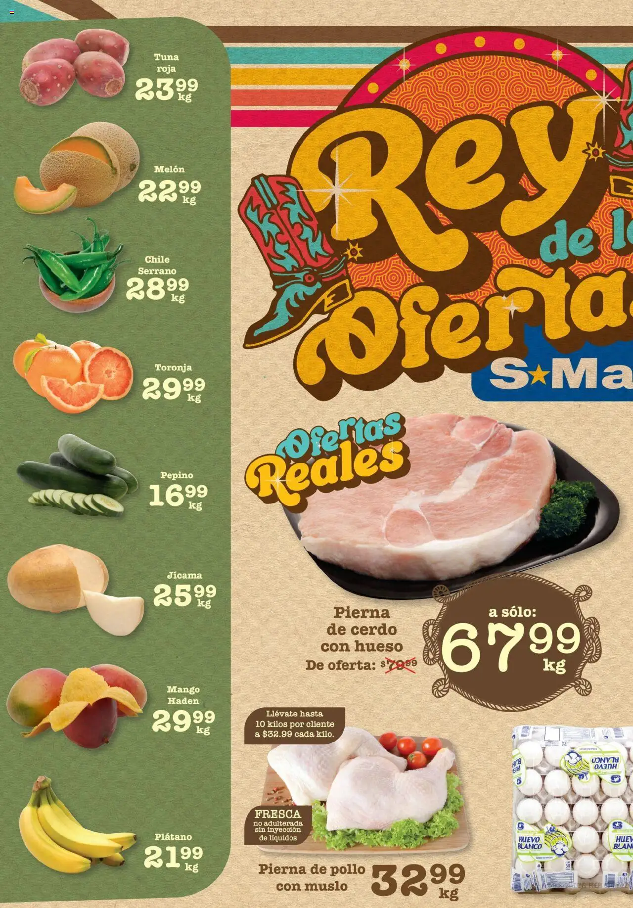 Nuevas ofertas de S-Mart válidas en toda la República Mexicana desde el 05.08.2025. ¡Encuentra las mejores ofertas en S-Mart - Folleto - Matamoros! | Página: 2 | Productos: Pollo, Huevo, Toronja, Cerdo