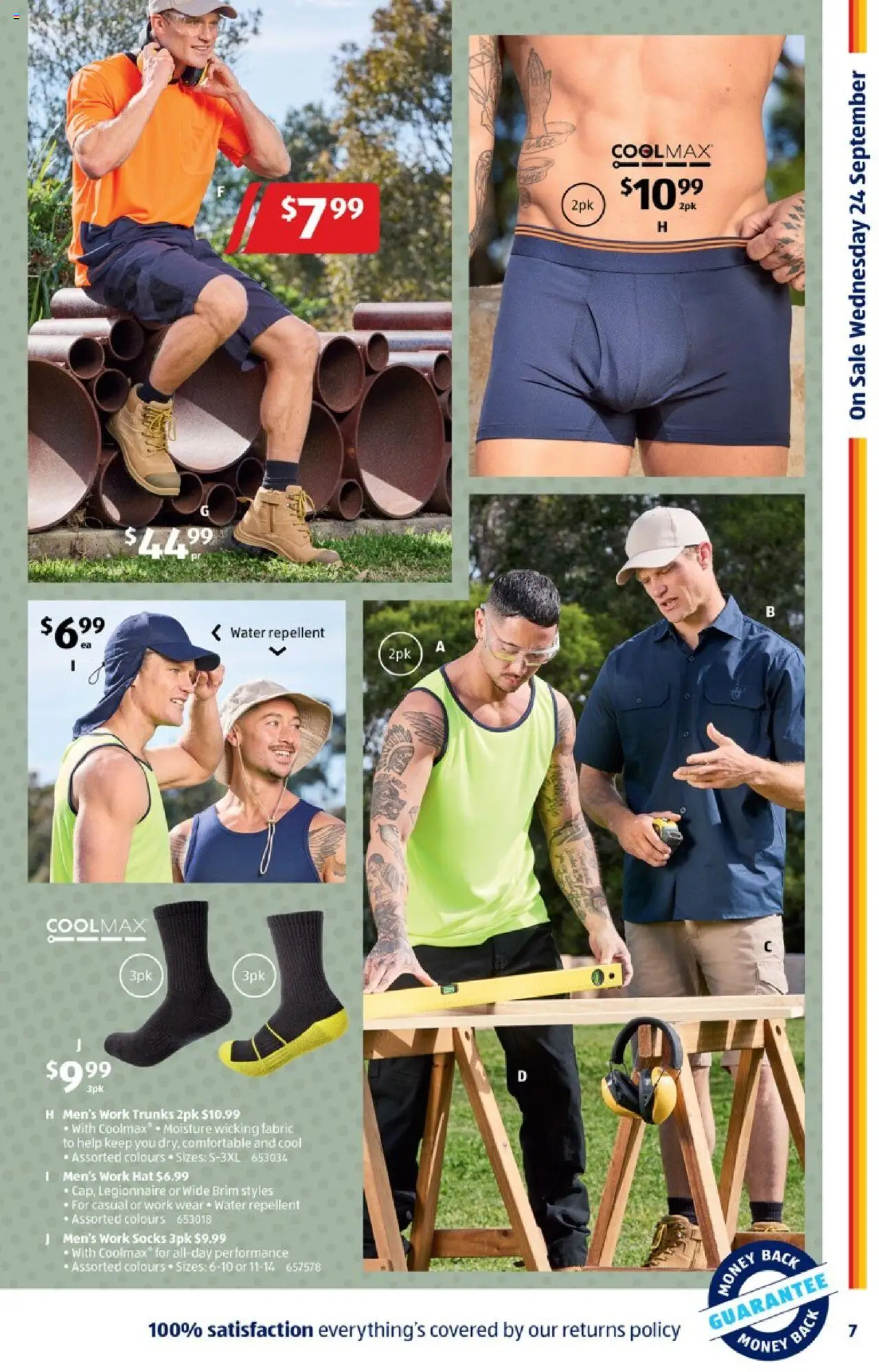 Aldi catalogue - valid from 24.09.2025 | Page: 7 | Products: Water, Socks, Trunks, Hat