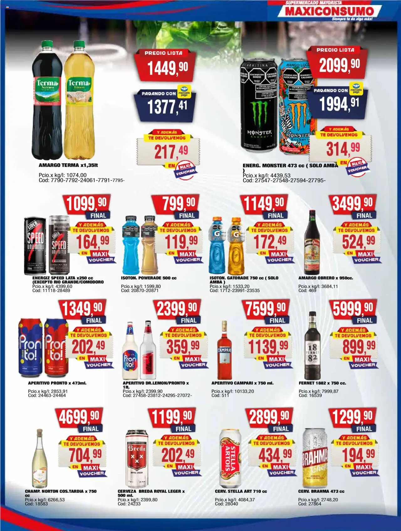 Maxiconsumo ofertas │ válido desde el 13.10.2025 | Página: 15 | Productos: Edulcorante, Fernet, Limón, Té