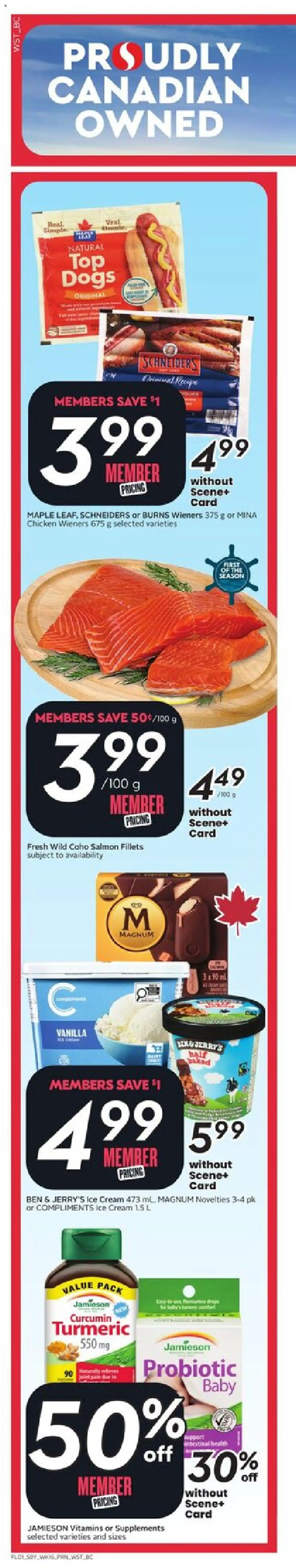 Safeway flyer valid from 14.08.2025 | Page: 2 | Products: Cream, Ice cream, Chicken