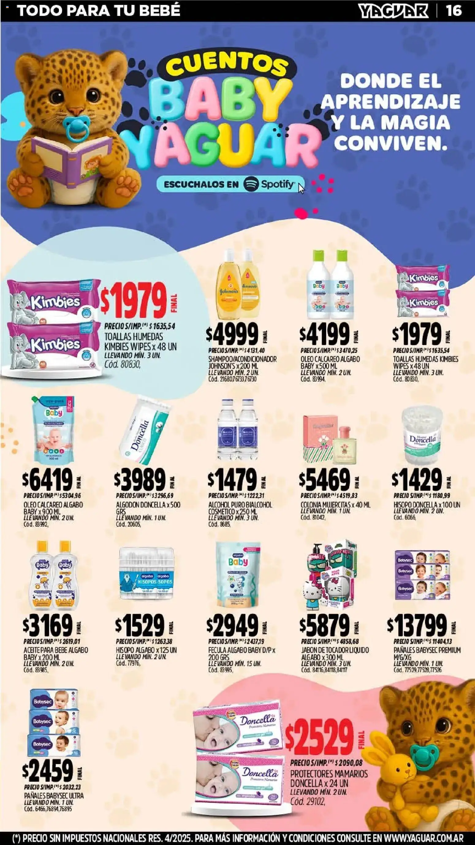 Yaguar - Oferta Semanal Jujuy │ válido desde el 23.02.2026 | Página: 16 | Productos: Algodón, Toallas, Aceite, Jabón