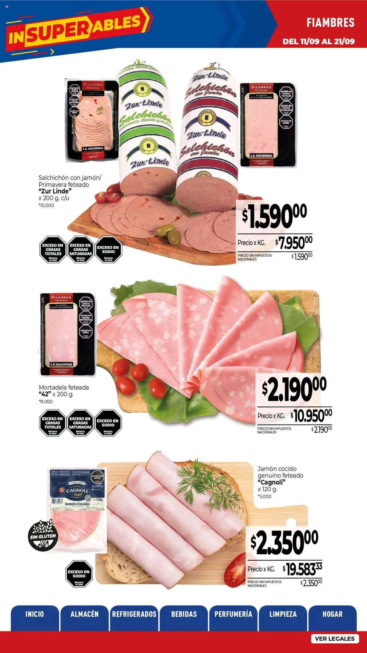 La Anonima - Insuperables - z5 │ válido desde el 11.09.2025 | Página: 5 | Productos: Jamón cocido, Mortadela, Jamón, Planta