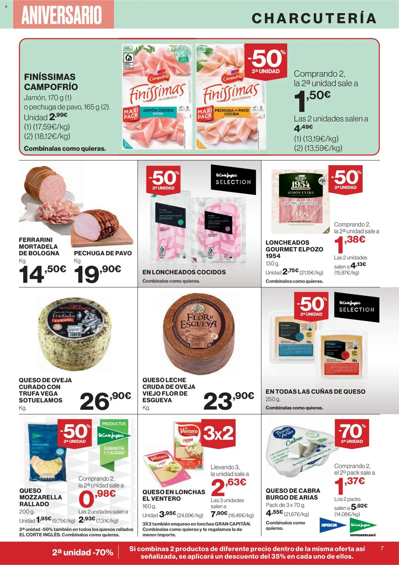 Nuevas ofertas de El Corte Inglés válidas en toda la República Mexicana desde el 23.10.2025. ¡Encuentra las mejores ofertas en El Corte - Catálogo Que necesitas hoy! | Página: 7 | Productos: Mortadela, Leche, Jamón, Té