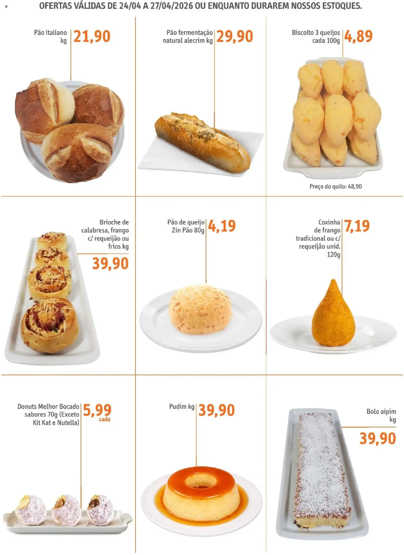 Sonda Folheto - válido de 24.04.2026 | Página: 4 | Produtos: Aipim, Pão, Bolo, Frango