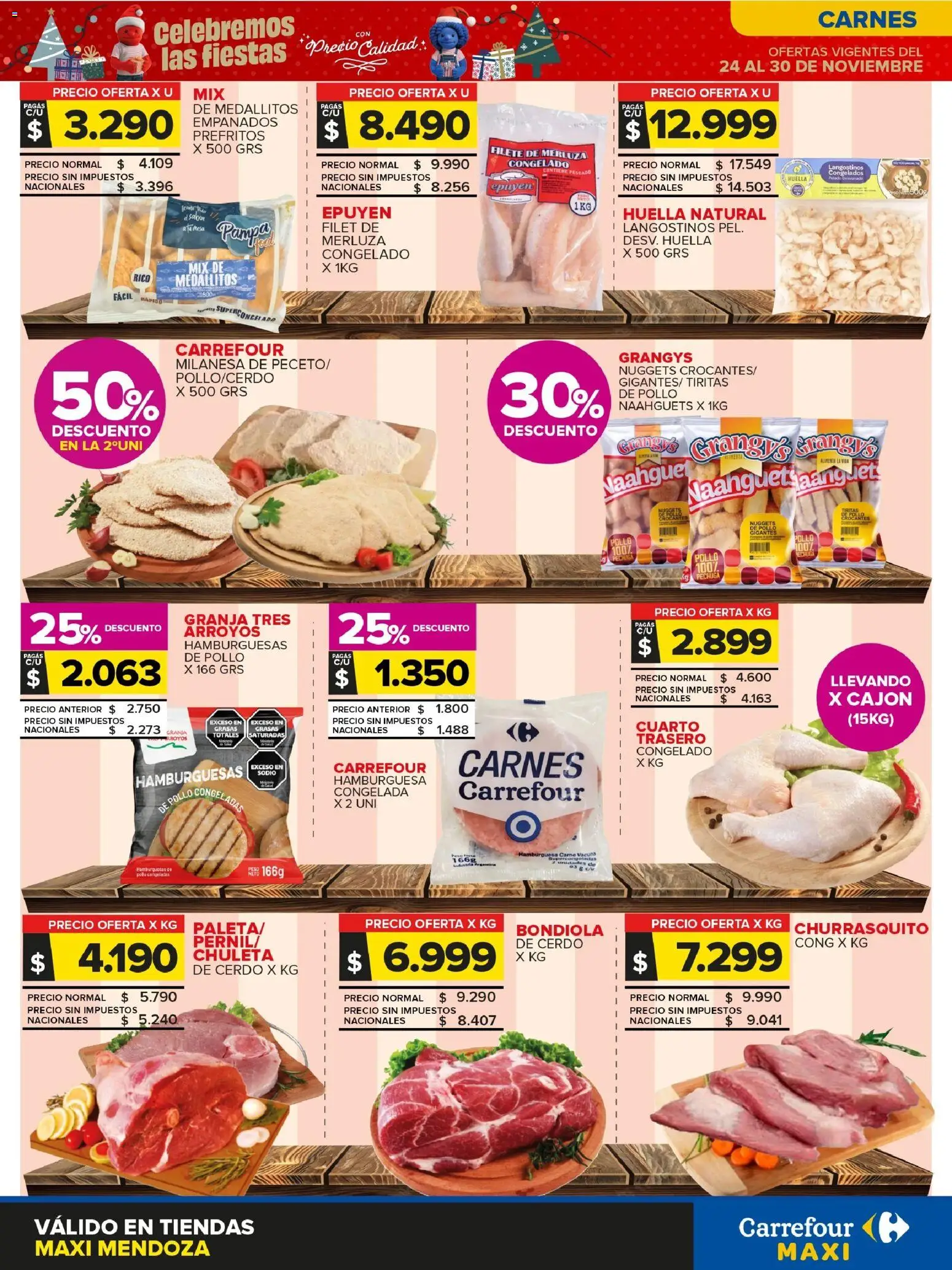 Carrefour - Frutas y Verduras - Mendoza │ válido desde el 24.11.2025 | Página: 2 | Productos: Mesa, Pollo, Milanesa, Cerdo