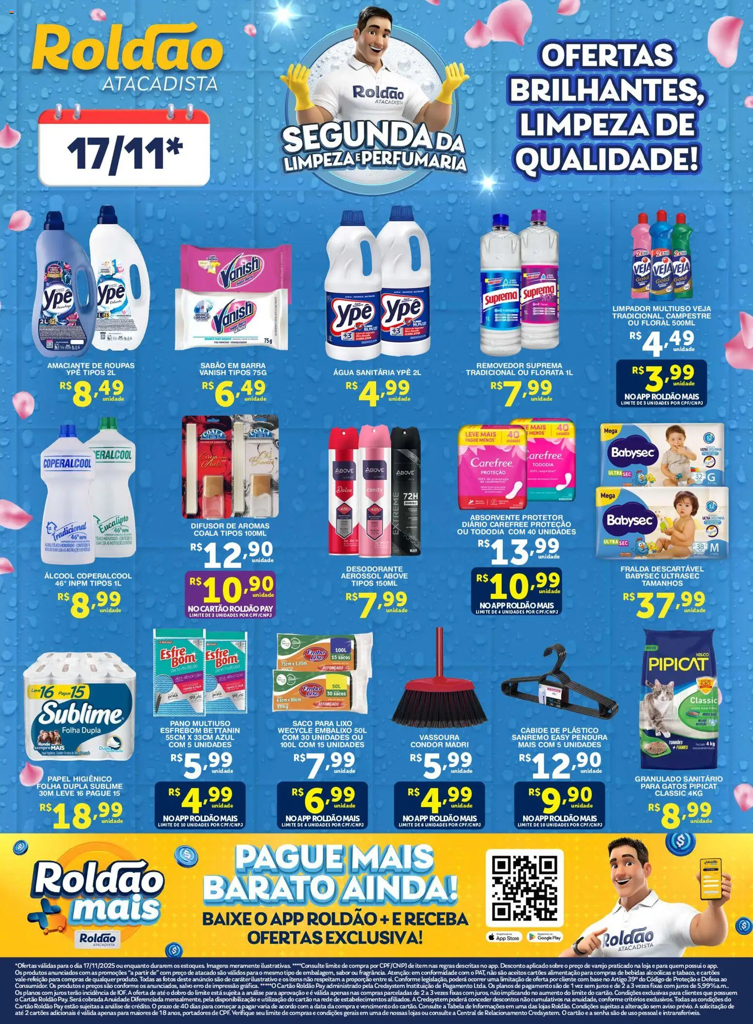 Roldão Folheto - válido de 17.11.2025 | Página: 1 | Produtos: Saco para lixo, Limpador multiuso, Desodorante, Cabide