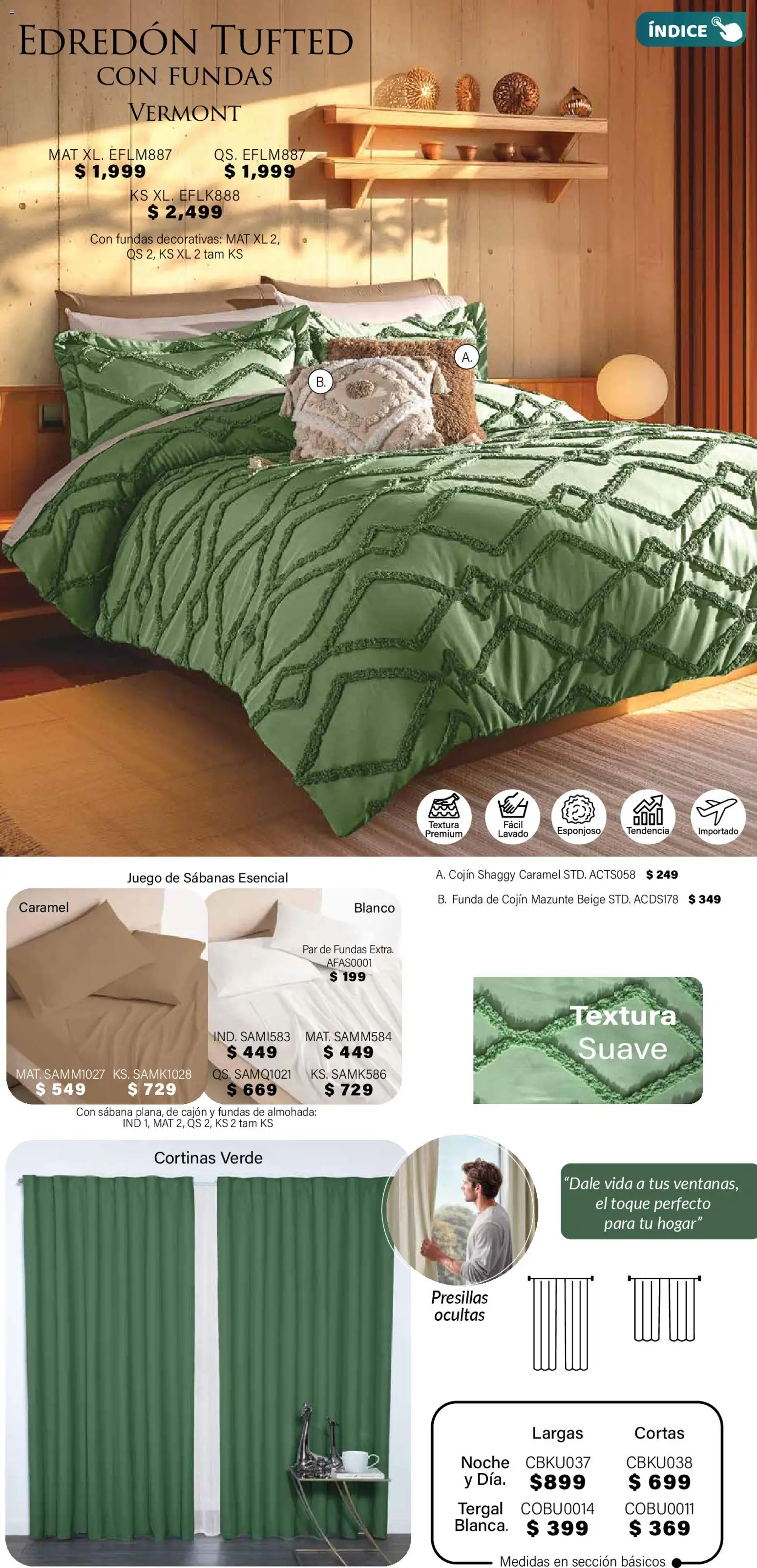 Nuevas ofertas de Colchas Concord válidas en toda la República Mexicana desde el 01.11.2025. ¡Encuentra las mejores ofertas en Colchas Concord Buen Fin! | Página: 143 | Productos: Juego, Almohada, Sabanas, Cortinas