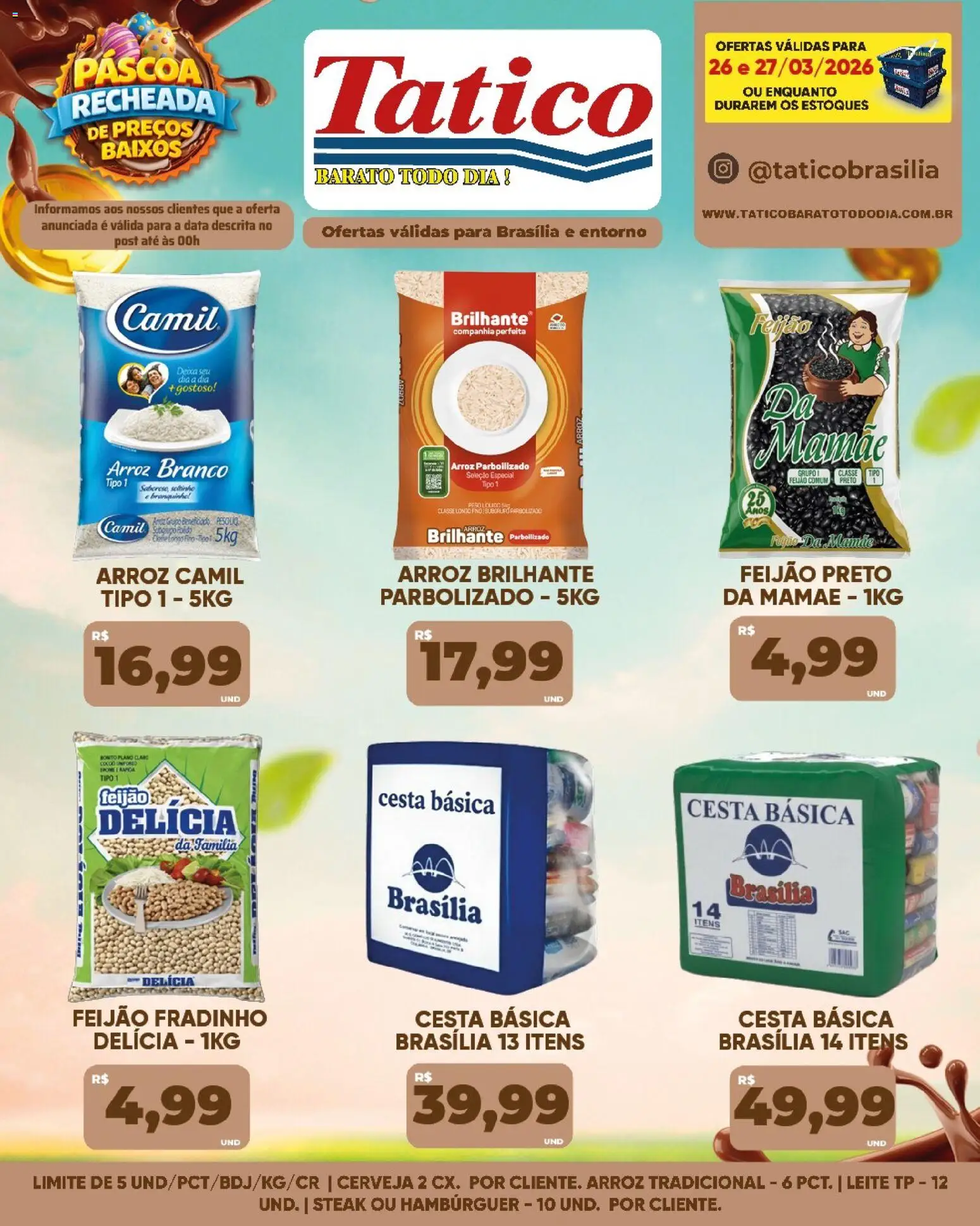 Tatico Folheto - válido de 26.03.2026 | Página: 10 | Produtos: Feijão, Cesta, Arroz, Hambúrguer