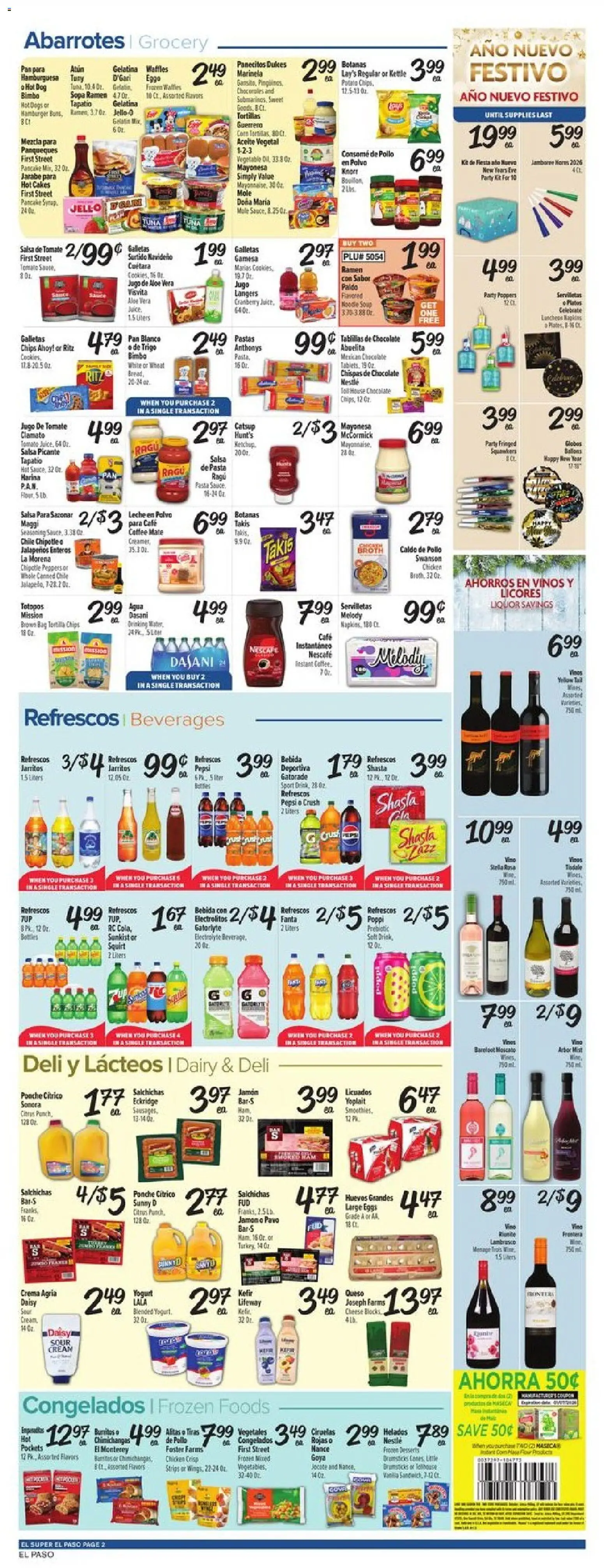 El Super Weekly Ad - TX - valid from 24.12.2025 | Page: 2 | Products: Bread, Chocolate, Pasta, Aloe Vera