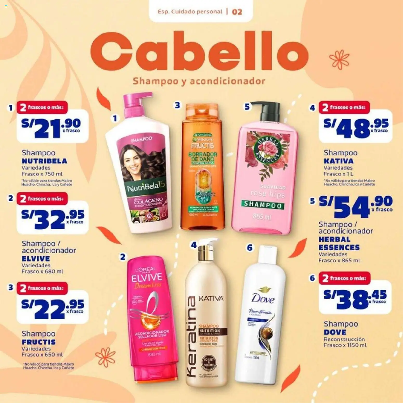 Catálogo Makro válido desde 26.02.2026 | Página: 2 | Productos: Shampoo, Acondicionador