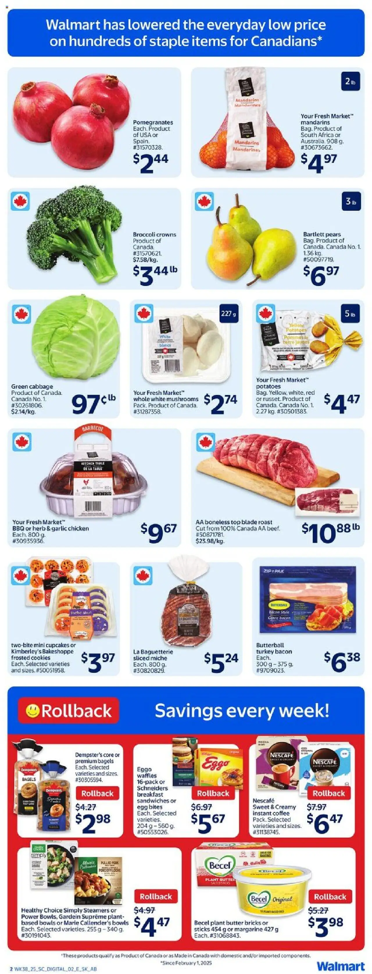 Walmart flyer valid from 16.10.2025 | Page: 3 | Products: Cookies, Tablet, Butter, Chicken