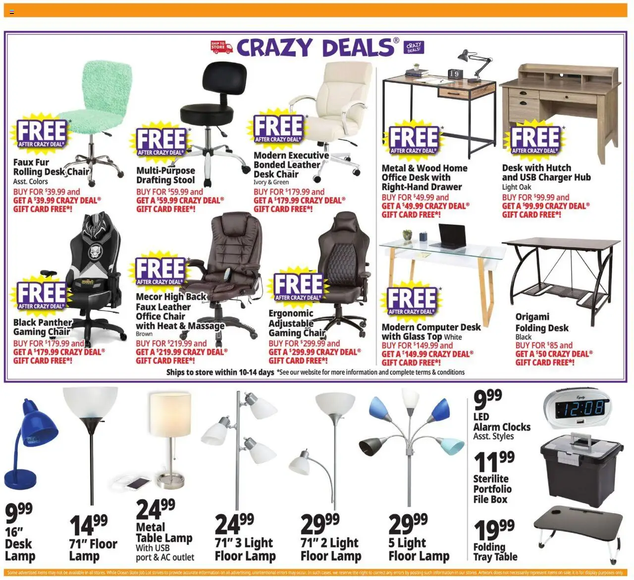 Ocean State Job Lot Weekly Ad - valid from 21.08.2025 | Page: 10 | Products: Table, Box, Lamp, Charger