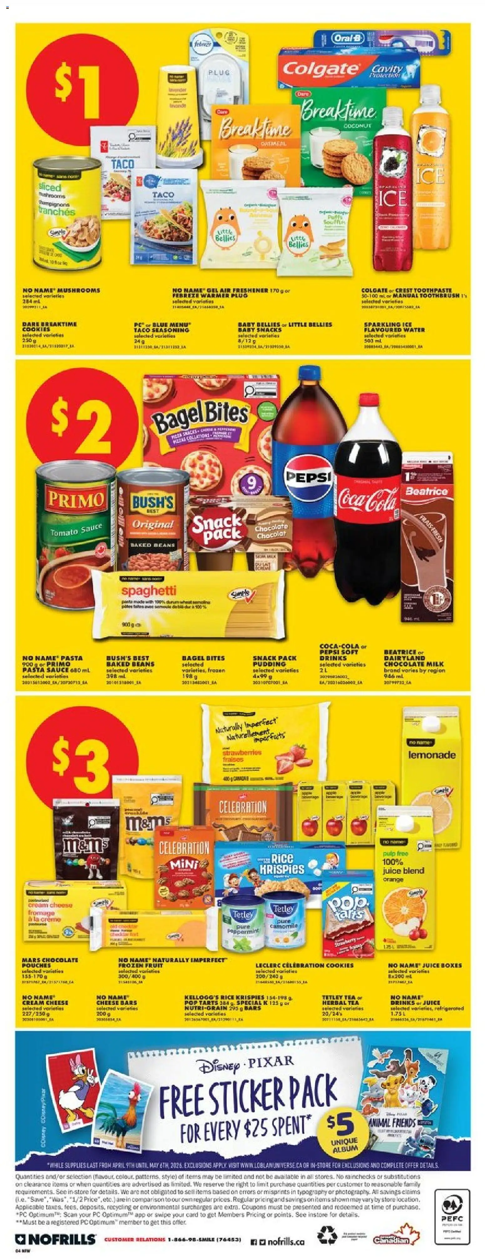 No Frills flyer valid from 09.04.2026 | Page: 4 | Products: Rice, Strawberries, Pasta, Cookies