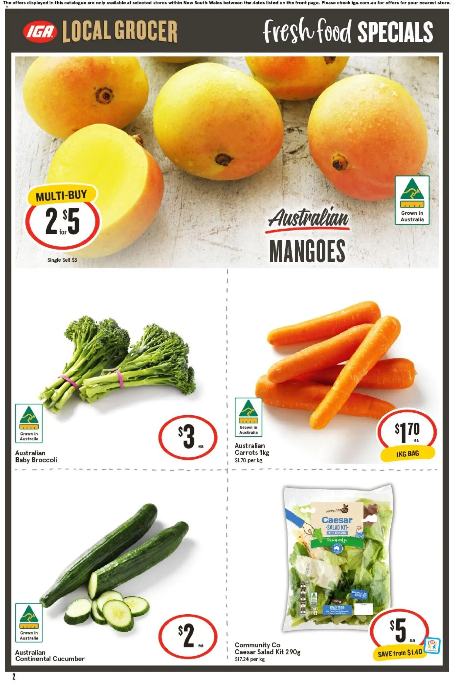 IGA catalogue - valid from 26.11.2025 | Page: 2 | Products: Carrots, Salad, Bag