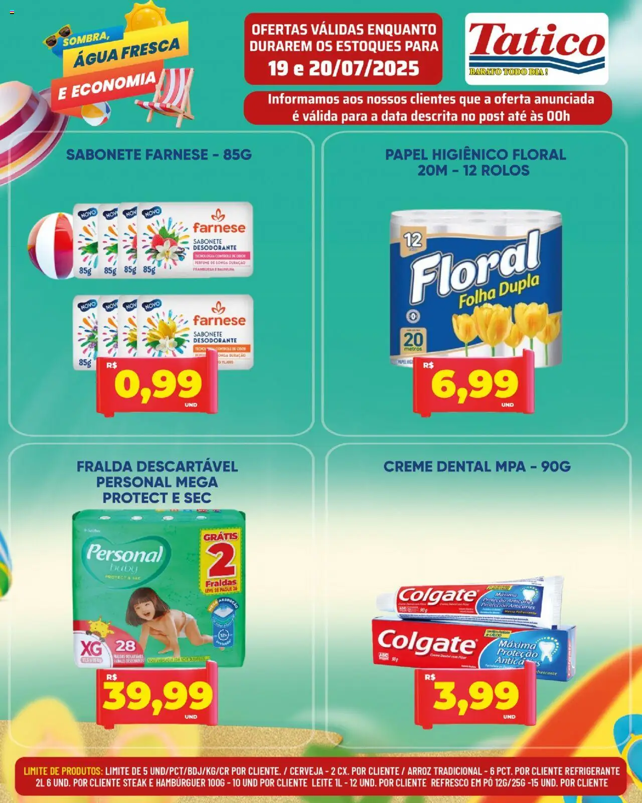 Tatico Folheto - válido de 19.07.2025 | Página: 14 | Produtos: Pó, Arroz, Hambúrguer, Papel higiênico