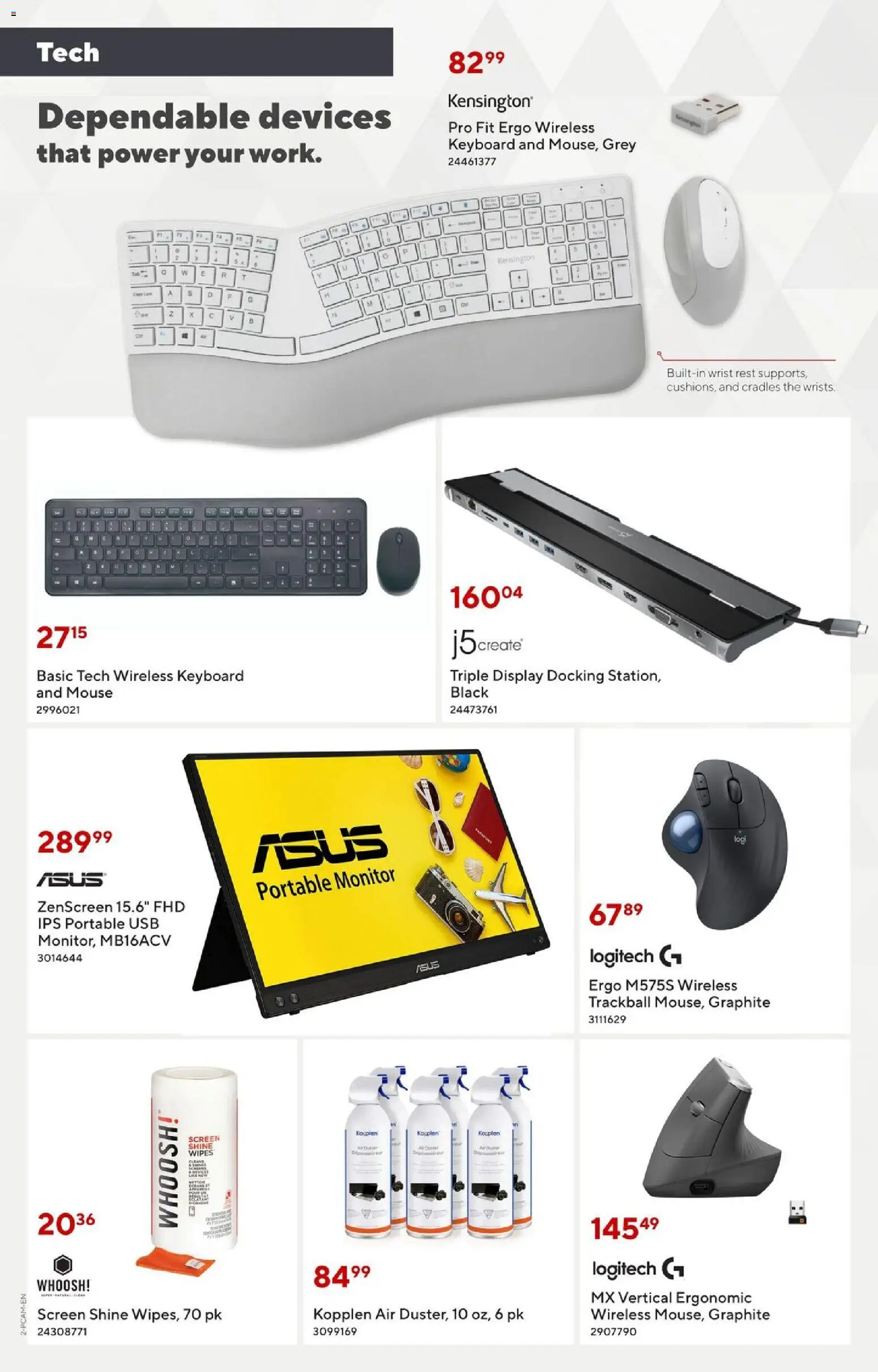 Staples flyer valid from 02.01.2026 | Page: 2 | Products: Monitor, Mouse, Keyboard