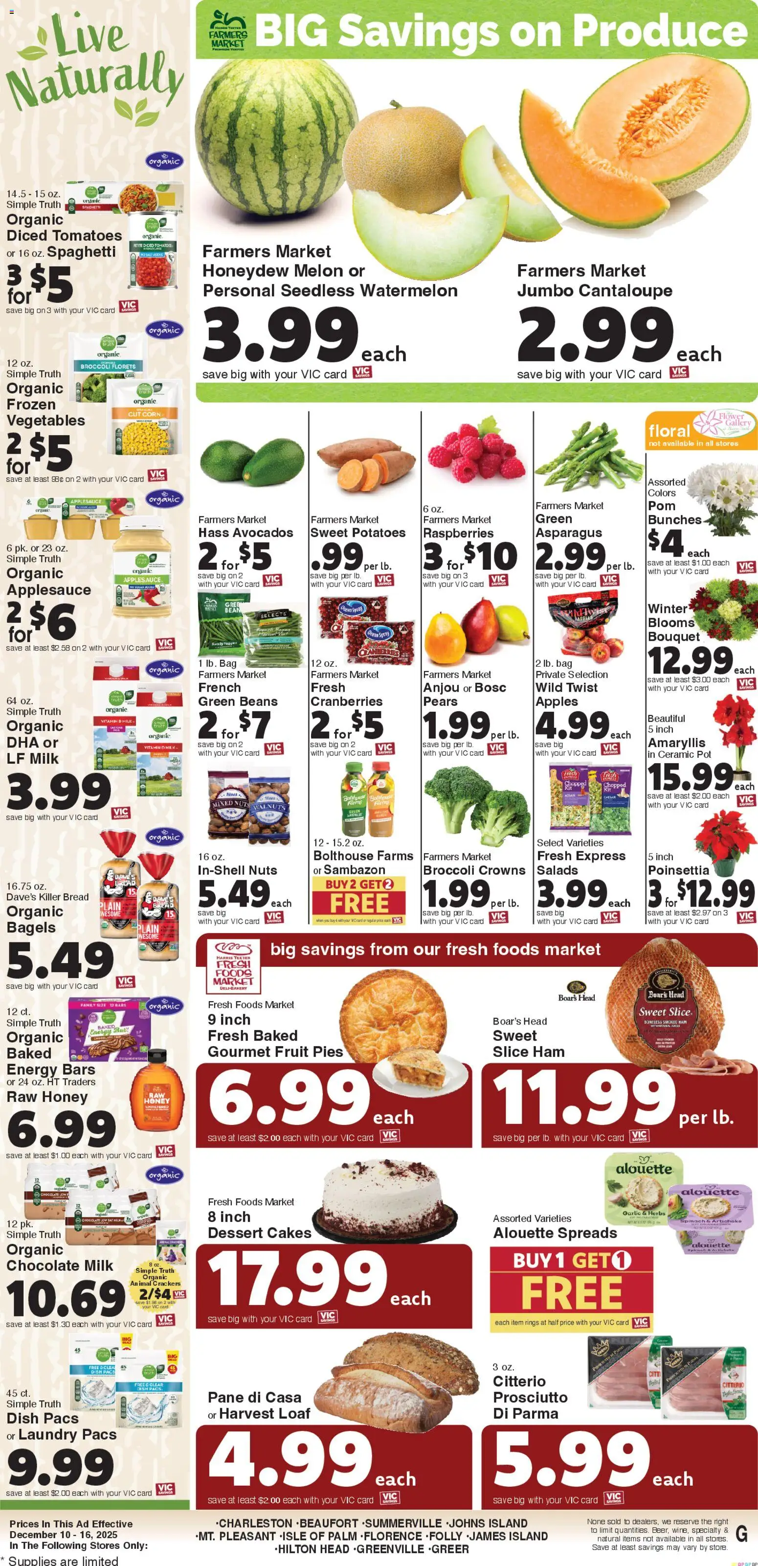 Harris Teeter Weekly Ad - SC - valid from 10.12.2025 | Page: 13 | Products: Spinach, Apples, Potatoes, Vegetables