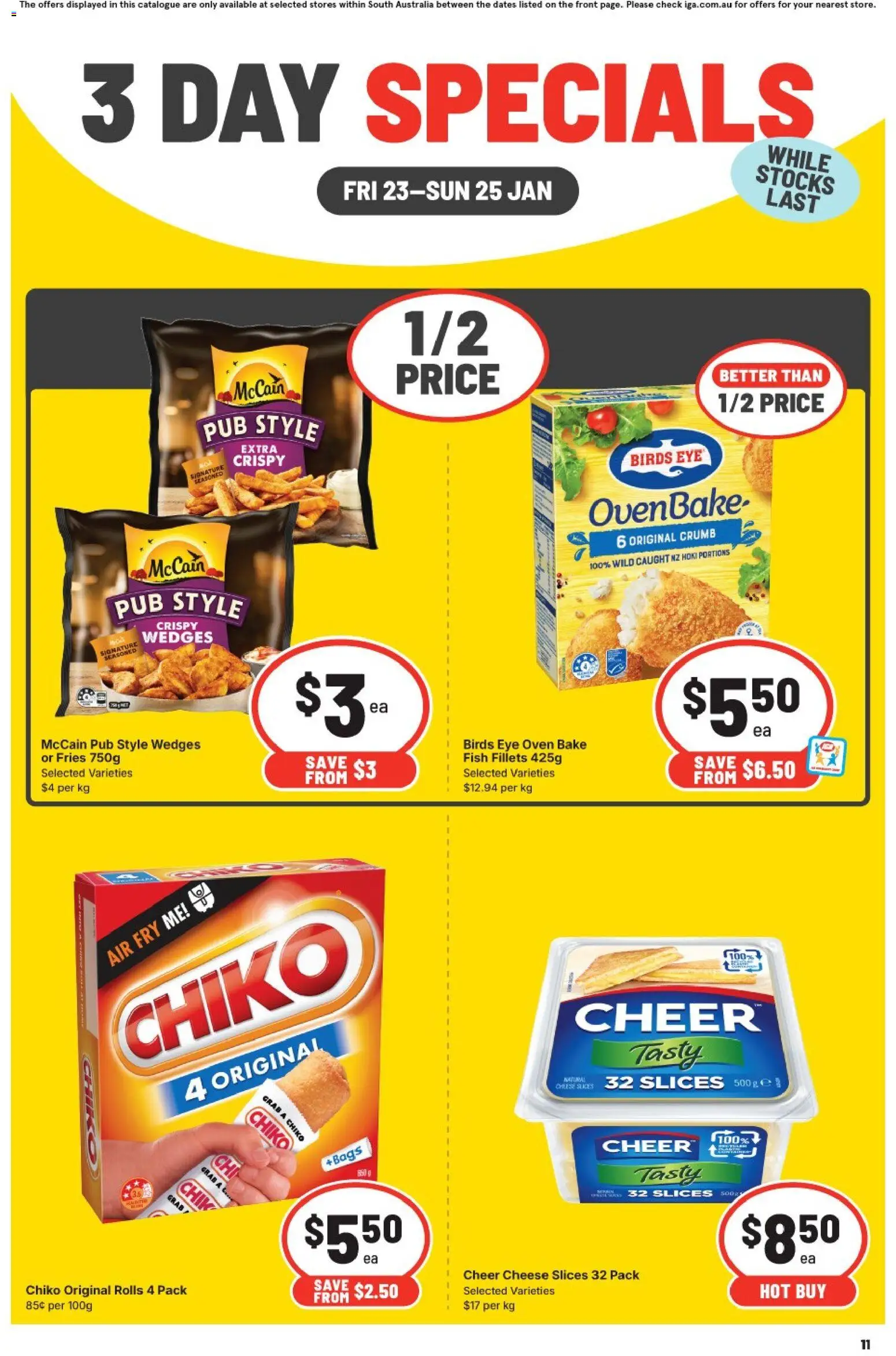 IGA catalogue - valid from 23.01.2026 | Page: 3 | Products: Cheese, Fish, Oven
