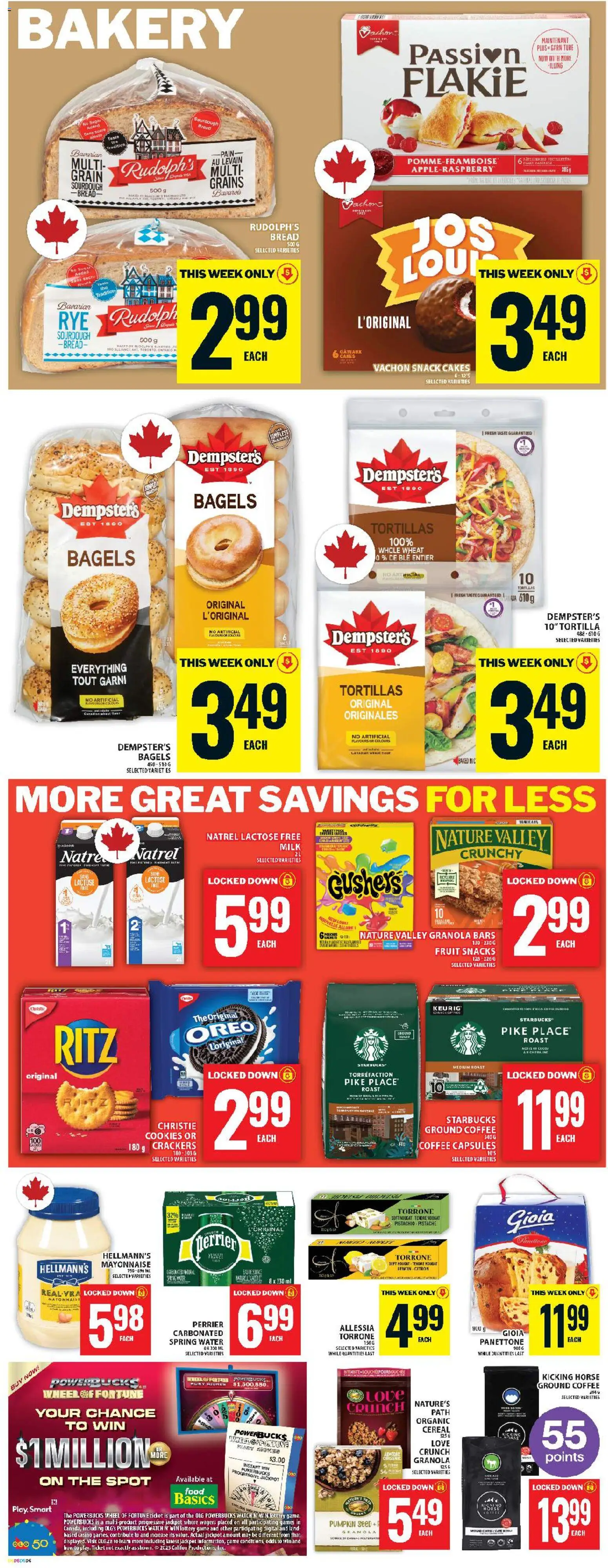 Food Basics flyer valid from 23.10.2025 | Page: 9 | Products: Watch, Milk, Bread, Coffee