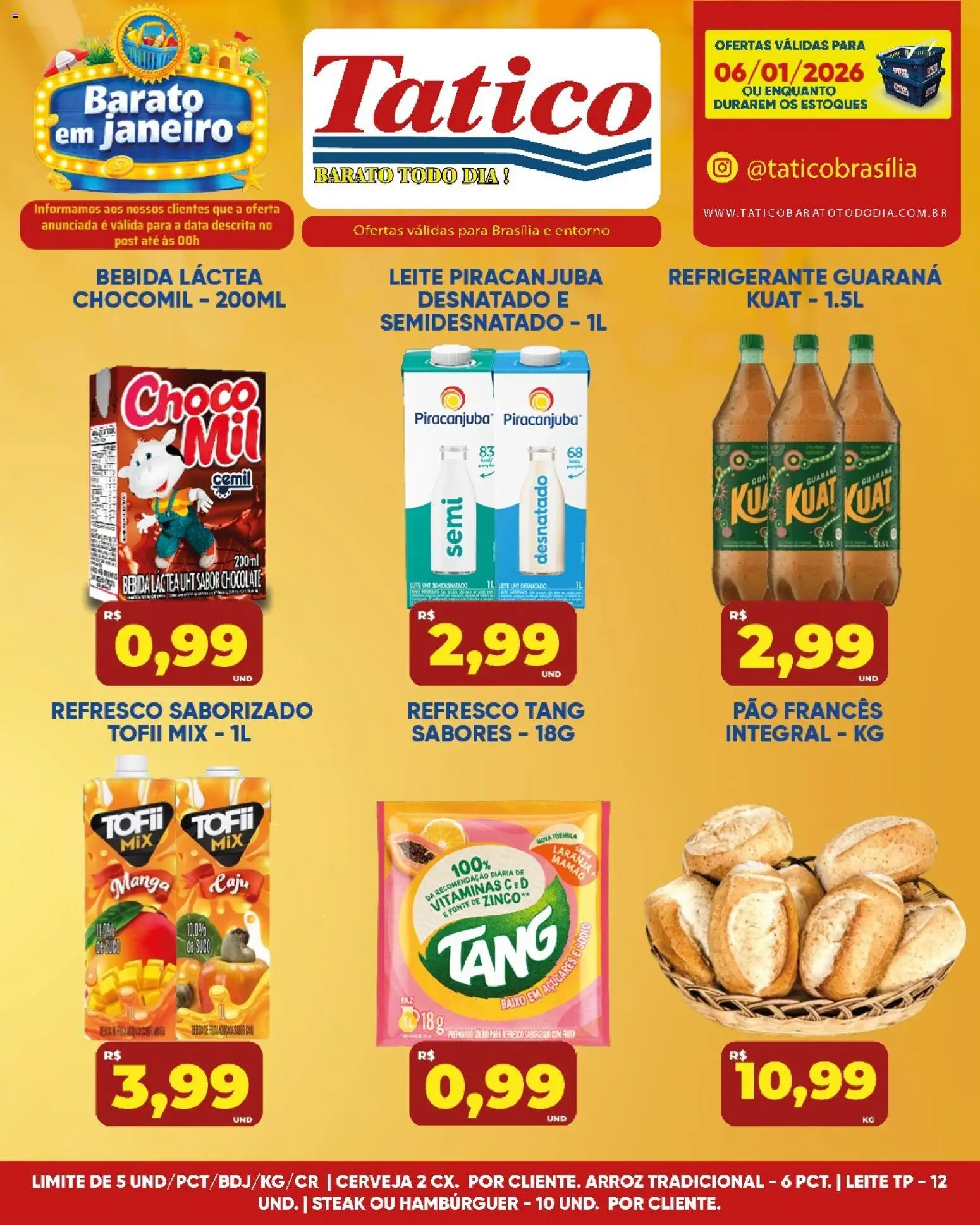 Tatico Folheto - válido de 07.01.2026 | Página: 19 | Produtos: Refresco, Pão, Arroz, Refrigerante