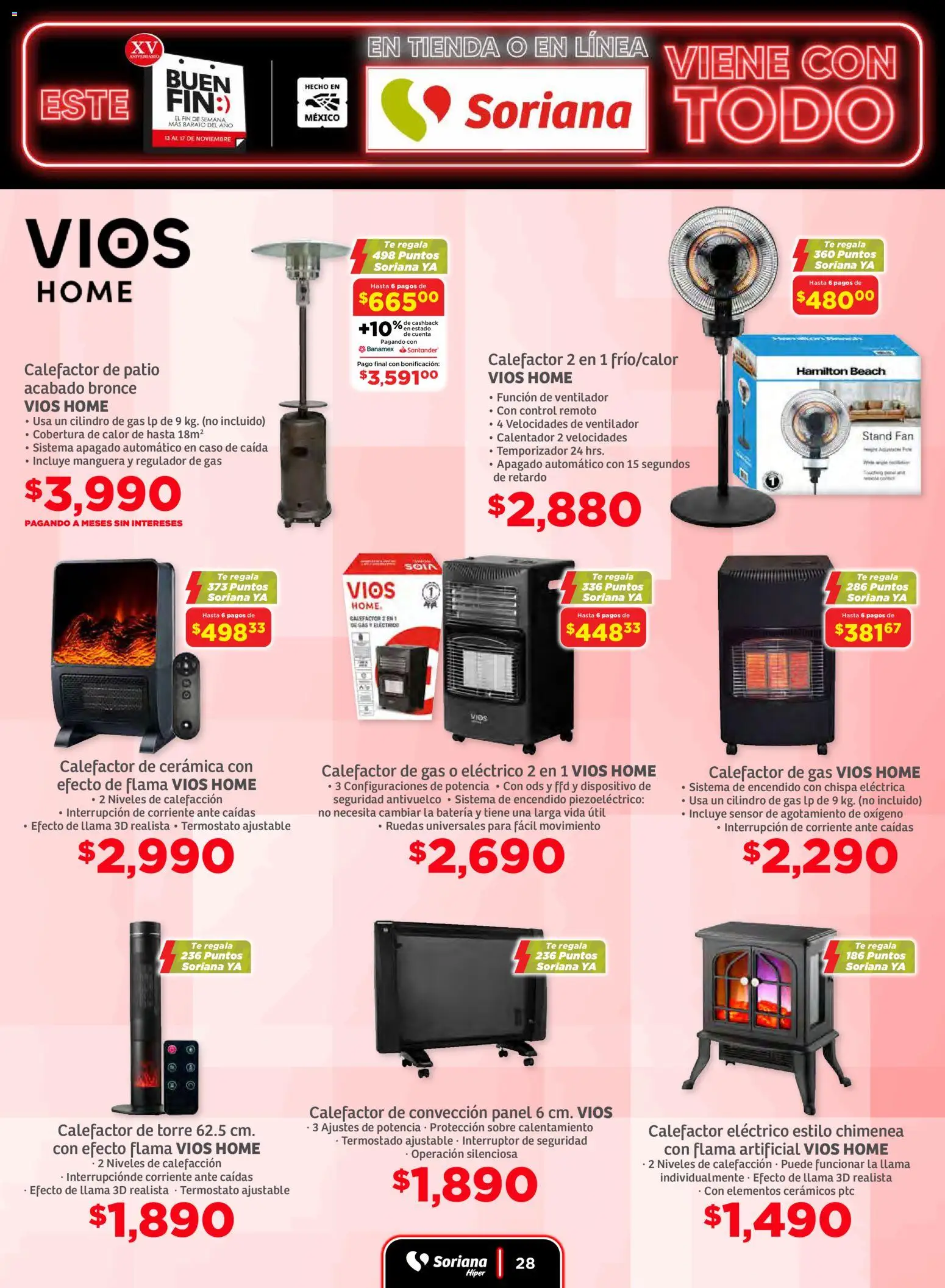 Nuevas ofertas de Soriana válidas en toda la República Mexicana desde el 13.11.2025. ¡Encuentra las mejores ofertas en Soriana Buen Fin ! | Página: 28 | Productos: Manguera, Control remoto, Té, Calefactor