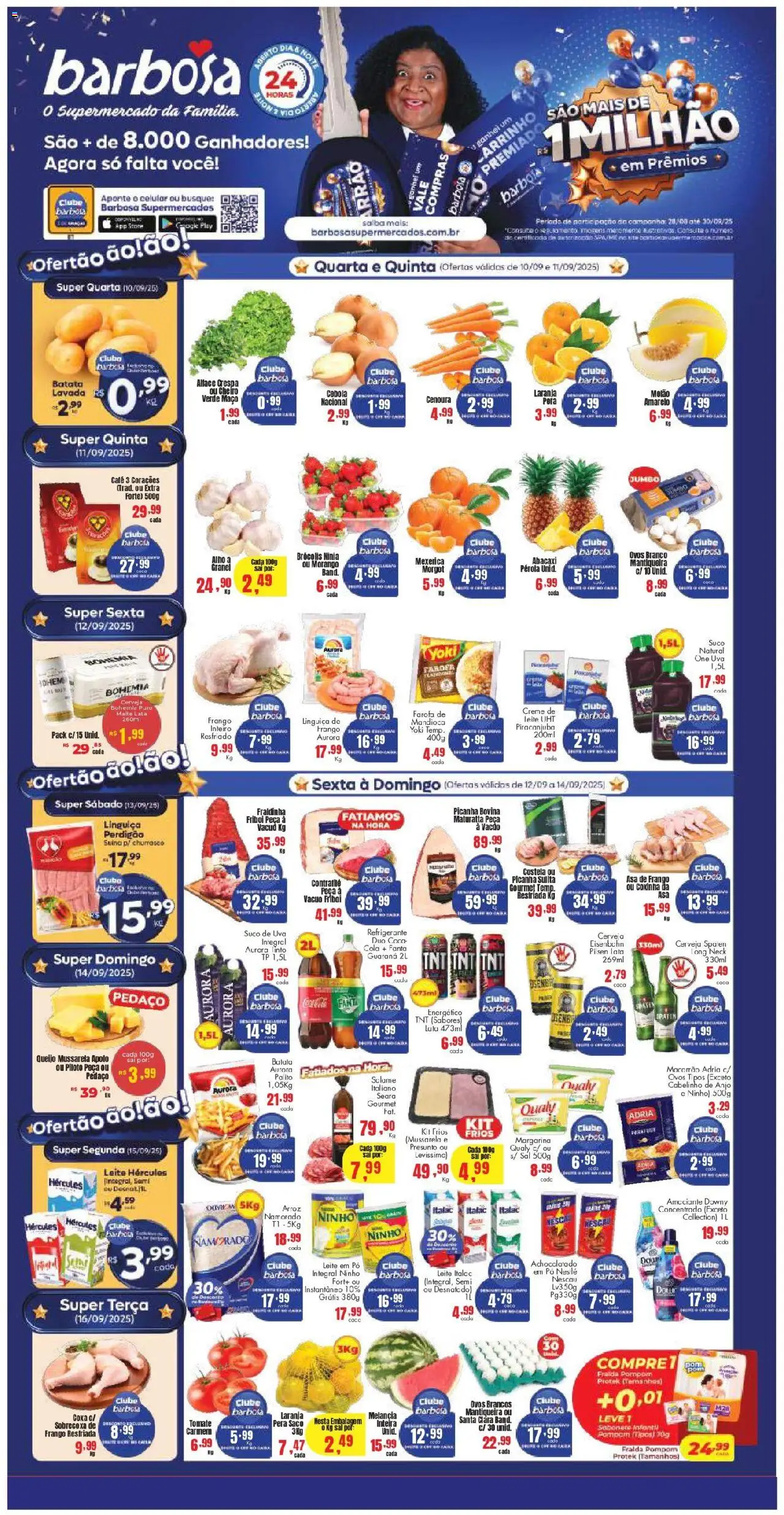 Barbosa Supermercados Folheto - válido de 10.09.2025 | Página: 1 | Produtos: Melão, Presunto, Alface, Sal