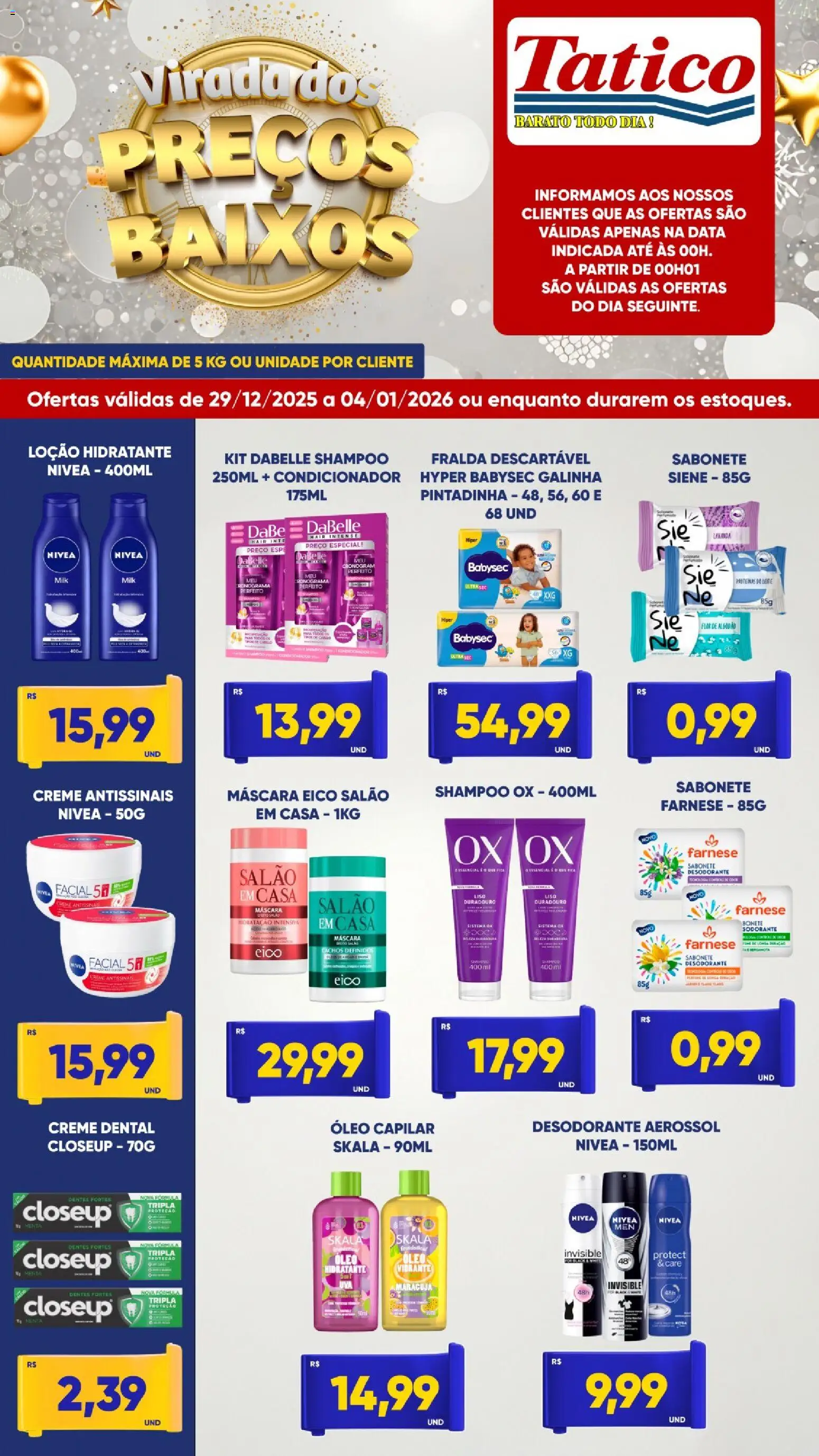 Tatico Folheto - válido de 29.12.2025 | Página: 5 | Produtos: Maracujá, Desodorante, Leite, Creme