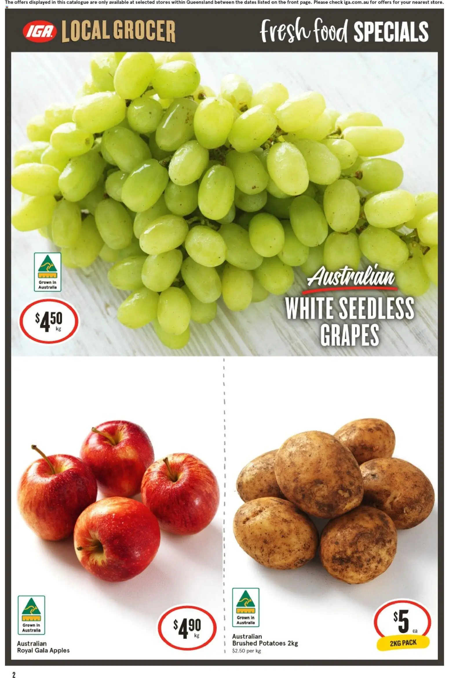 IGA catalogue - valid from 25.02.2026 | Page: 2 | Products: Apples, Potatoes, Grapes