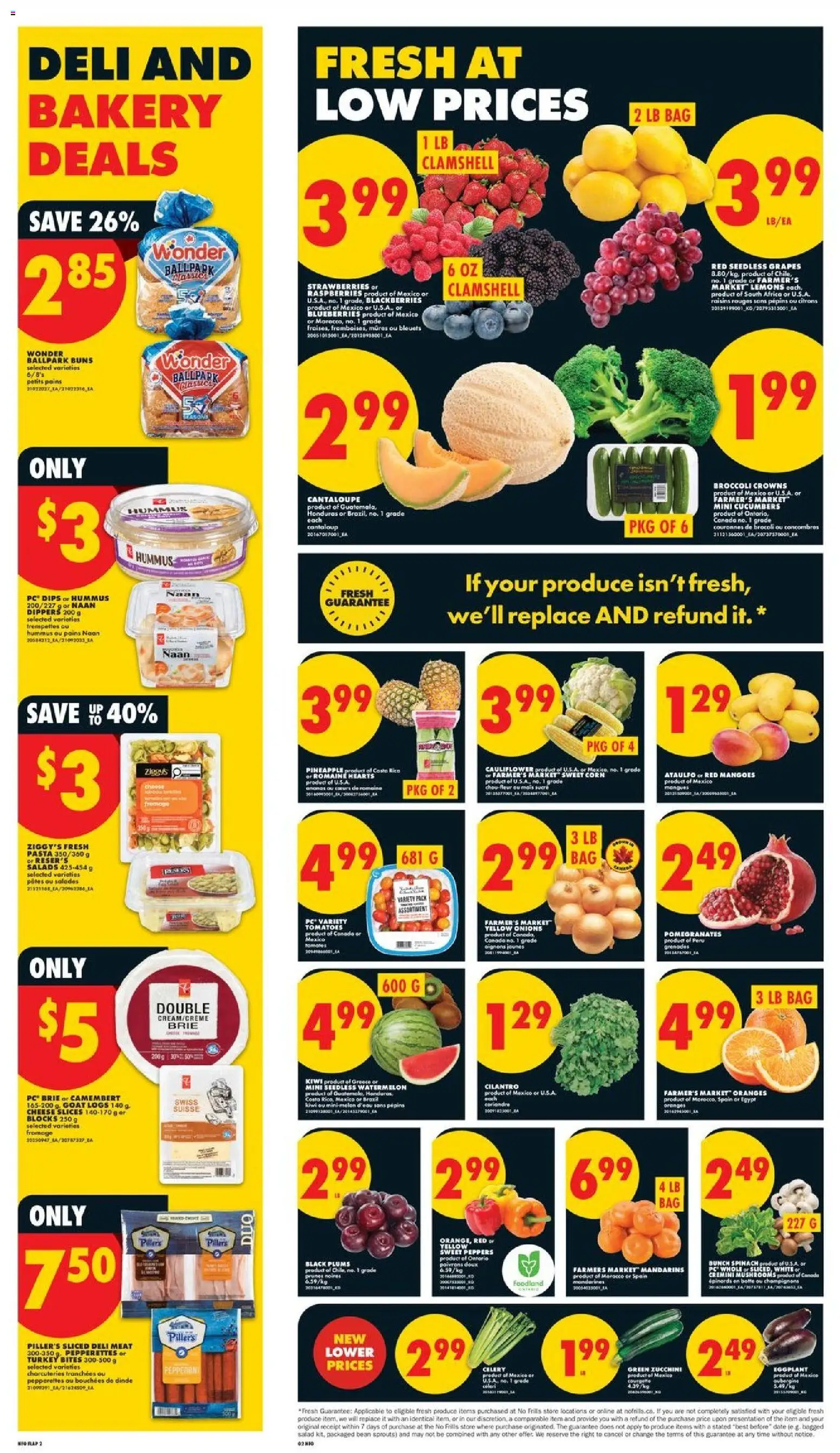No Frills flyer valid from 23.04.2026 | Page: 2 | Products: Pineapple, Turkey, Bag, Bakery