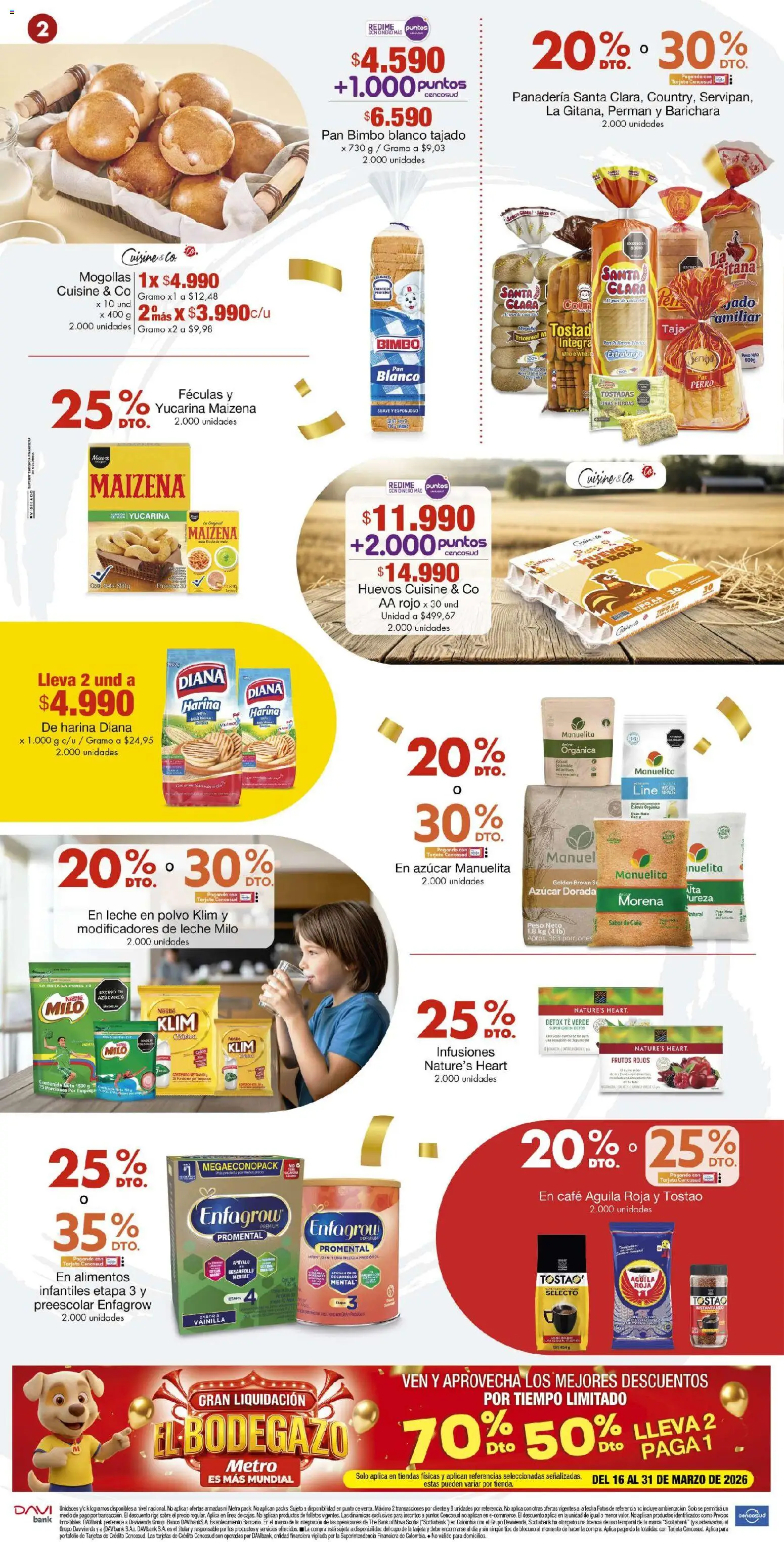 Metro revista - valida desde el 27.03.2026 | Página: 2 | Productos: Azucar, Polvo, Huevos, Pan