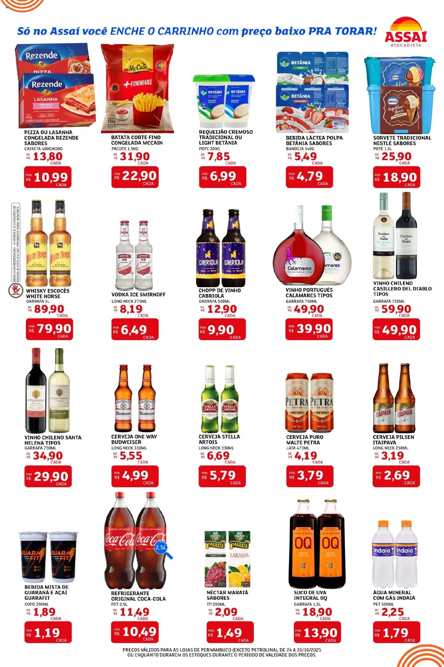 Assaí Atacadista Folheto - válido de 24.10.2025 | Página: 2 | Produtos: Lasanha, Vodka, Bebida, Açaí