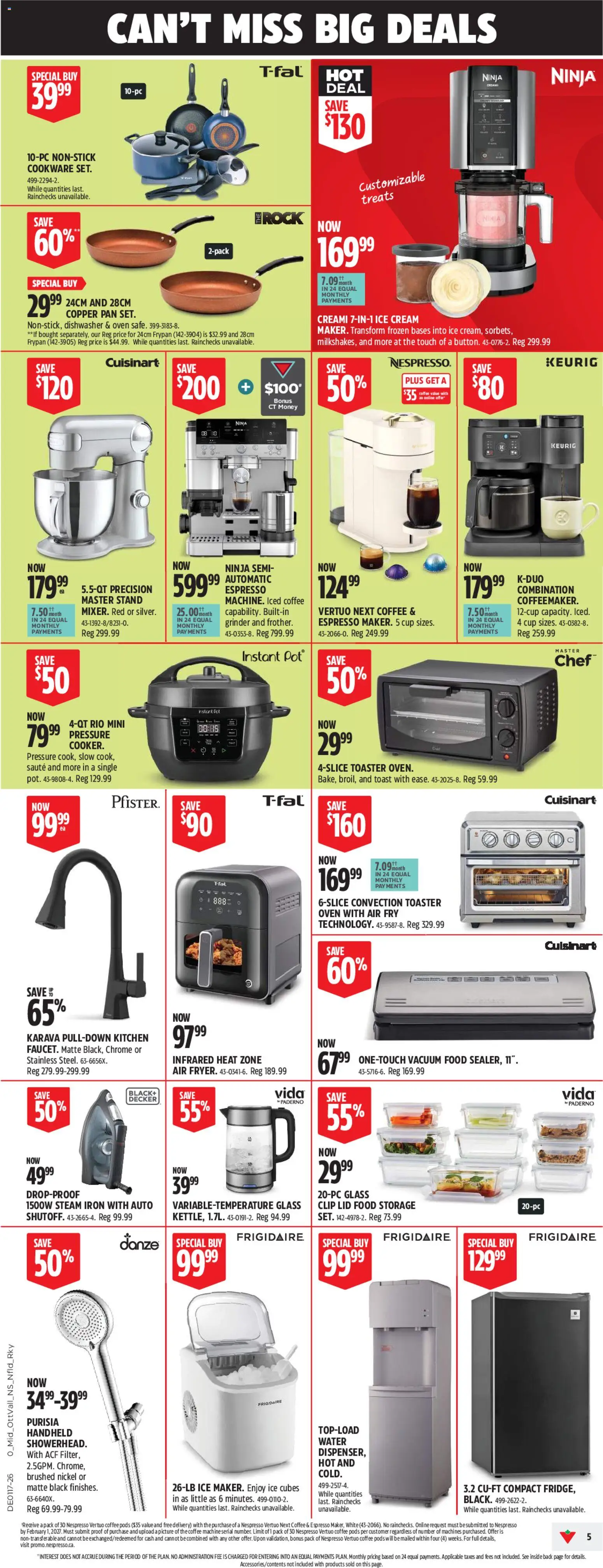 Canadian Tire flyer valid from 23.04.2026 | Page: 5 | Products: Cream, Oven, Toaster, Coffee