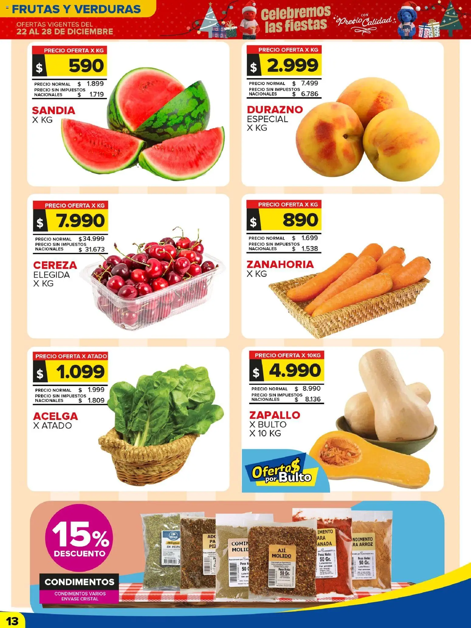 Carrefour Maxi catálogo │ válido desde el 22.12.2025 | Página: 15 | Productos: Acelga, Zapallo, Sandía, Arroz
