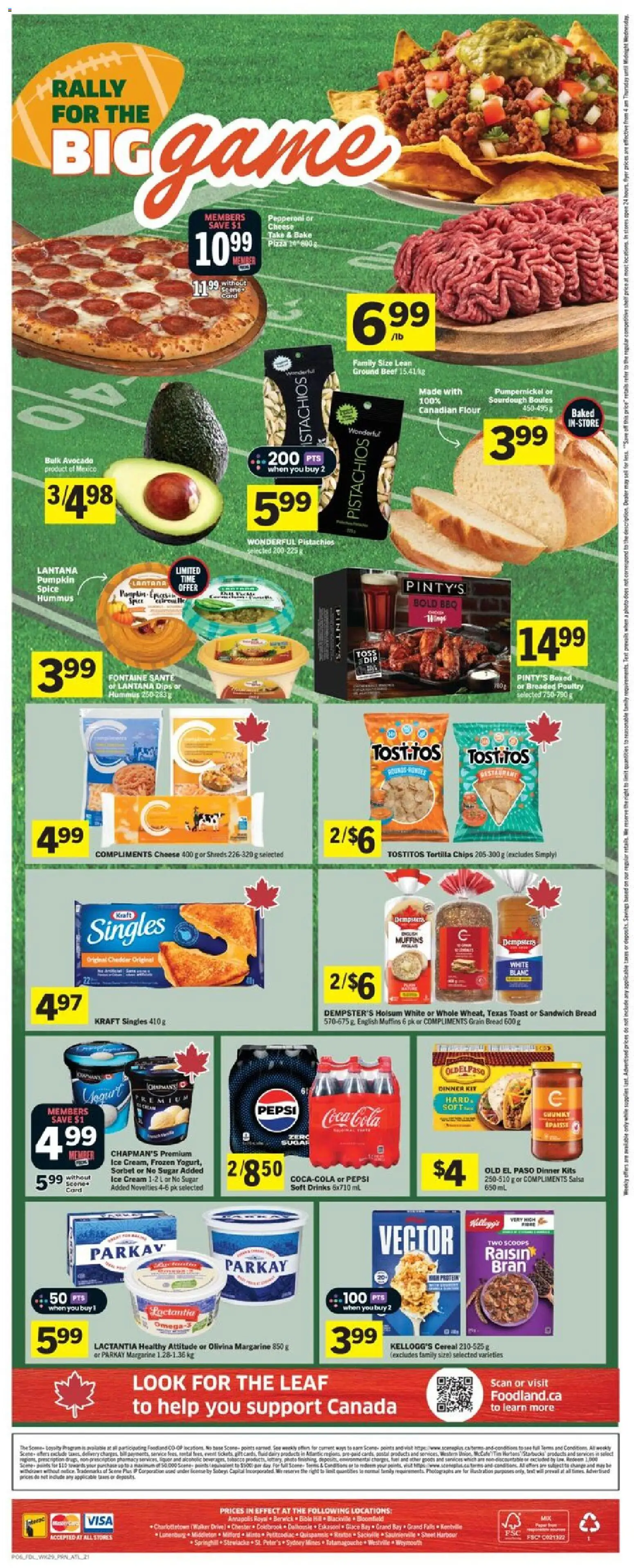Foodland flyer valid from 13.11.2025 | Page: 2 | Products: Cream, Ice cream, Bread, Pizza