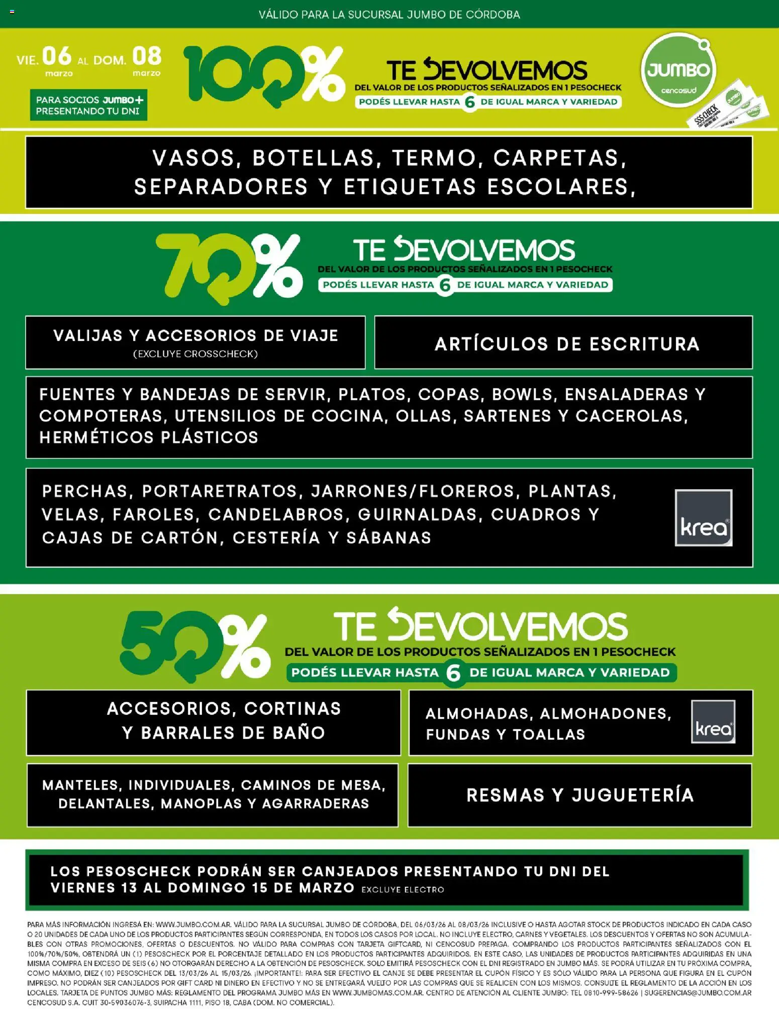 Jumbo ofertas Córdoba │ válido desde el 06.03.2026 | Página: 5 | Productos: Caso, Sabanas, Toallas, Baño