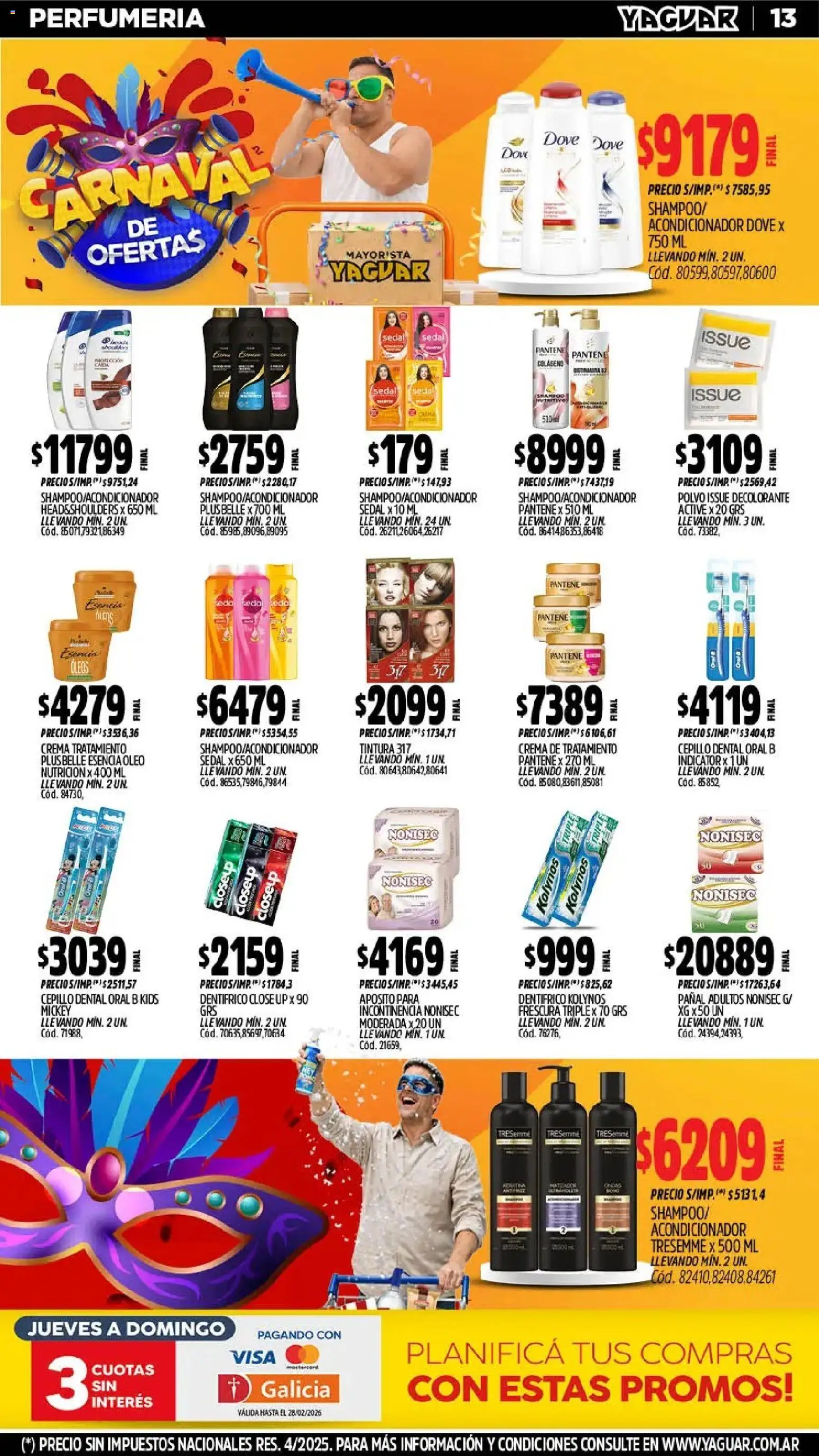 Yaguar - Oferta Semanal Jujuy │ válido desde el 16.02.2026 | Página: 13 | Productos: Polvo, Cepillo, Acondicionador, Crema