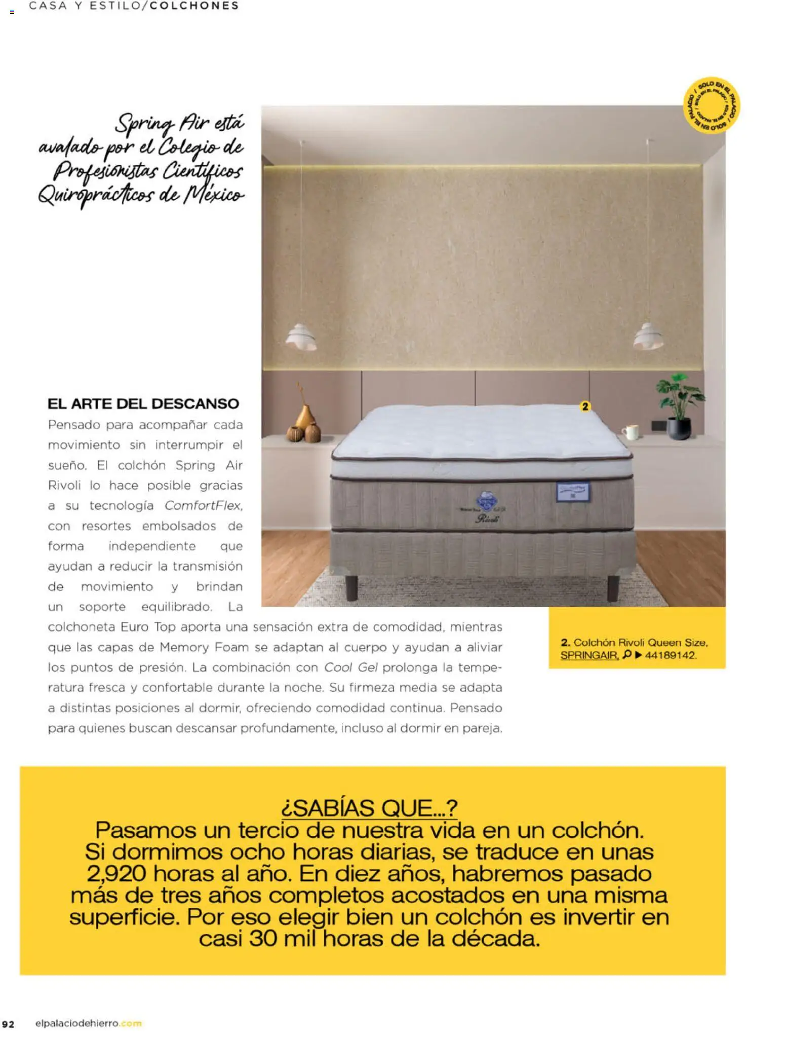 Nuevas ofertas de Palacio De Hierro válidas en toda la República Mexicana desde el 01.03.2026. ¡Encuentra las mejores ofertas en Palacio De Hierro catálogo! | Página: 94 | Productos: Colchoneta, Colchón, Top