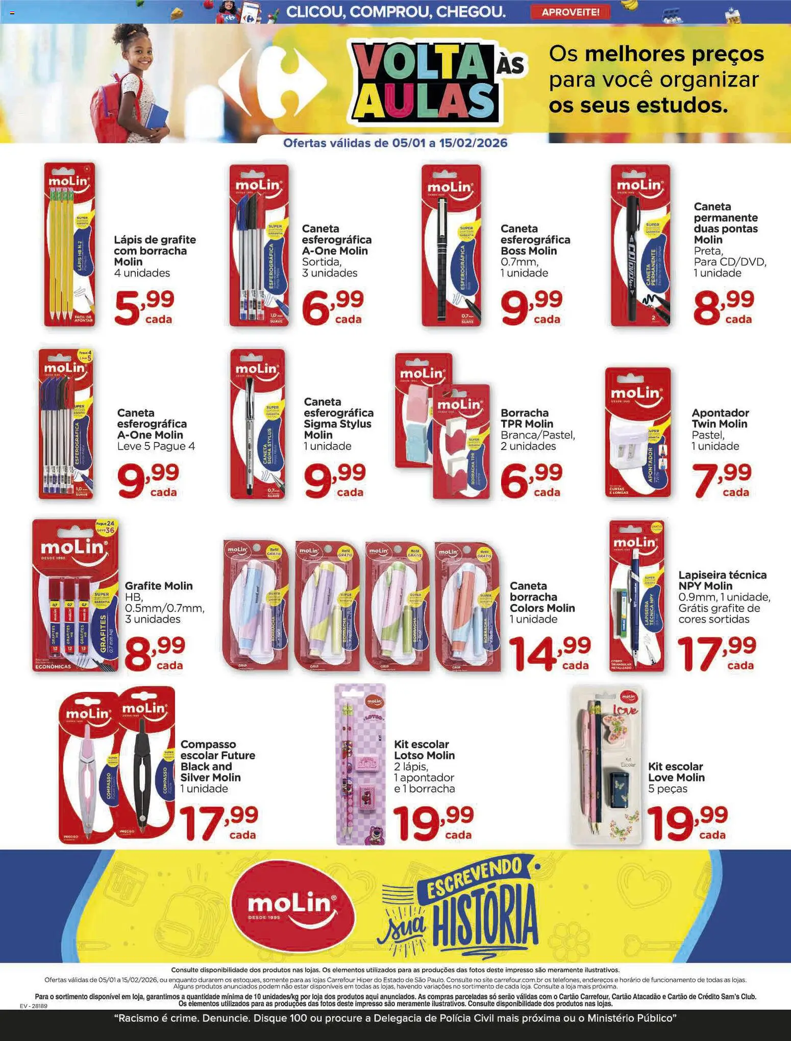Carrefour Folheto - válido de 05.01.2026 | Página: 6 | Produtos: Lápis, Lapiseira, Caneta, Borracha