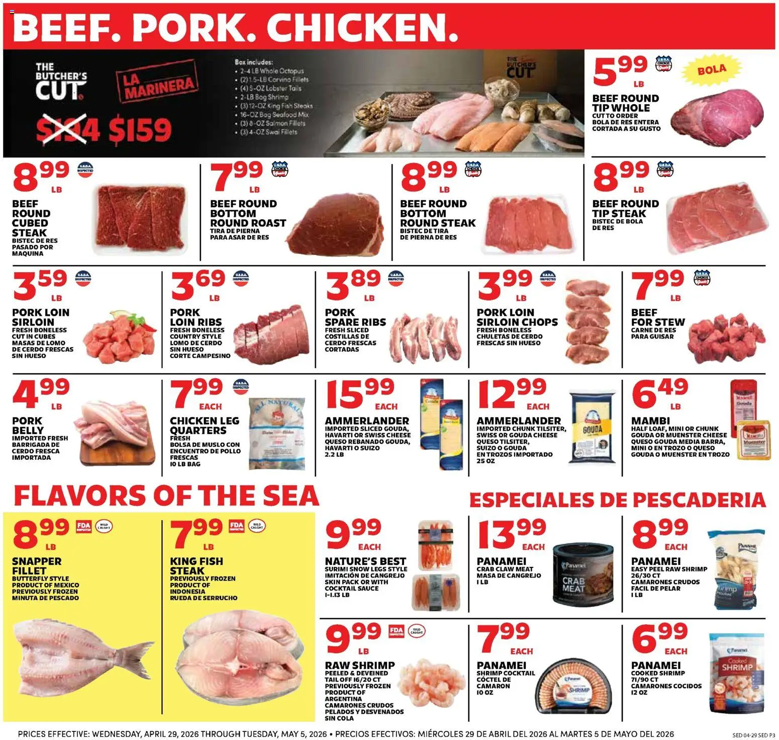 Sedano's Weekly Ad - valid from 29.04.2026 | Page: 3 | Products: Box, Beef, Seafood, Bag