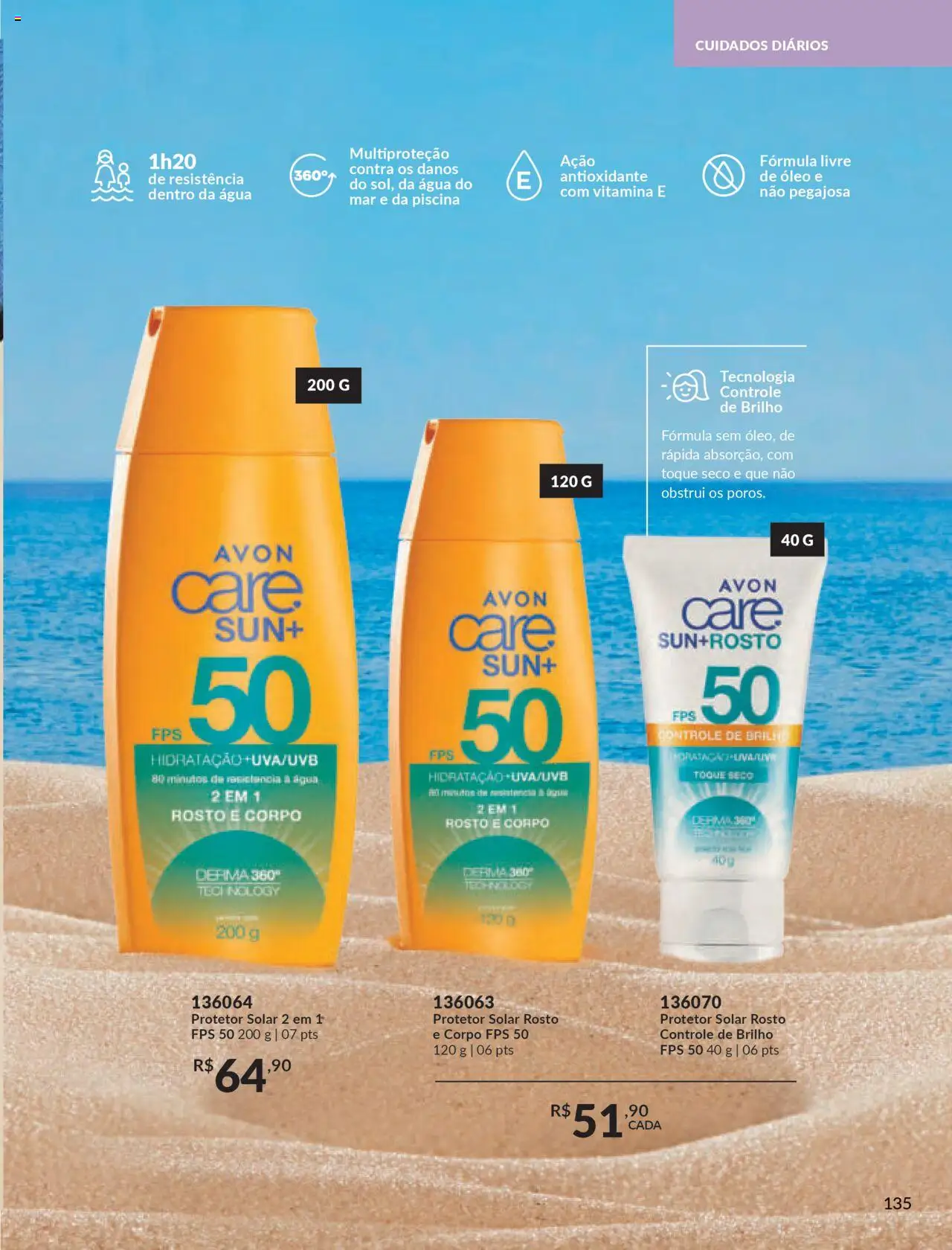 Avon Folheto - válido de 07.10.2025 | Página: 135 | Produtos: Protetor solar, Óleo, Piscina