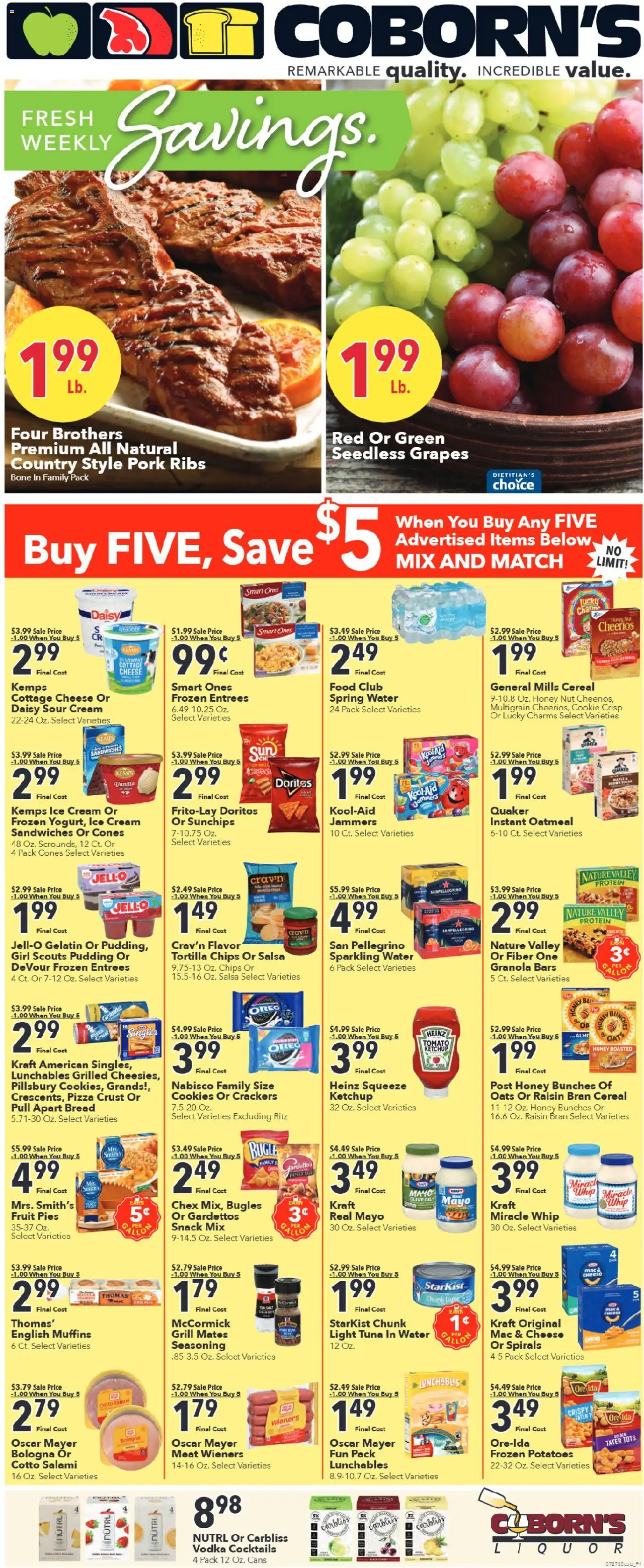 Coborn's Weekly Ad - valid from 27.07.2025 | Page: 1 | Products: Cheese, Bread, Pizza, Salt