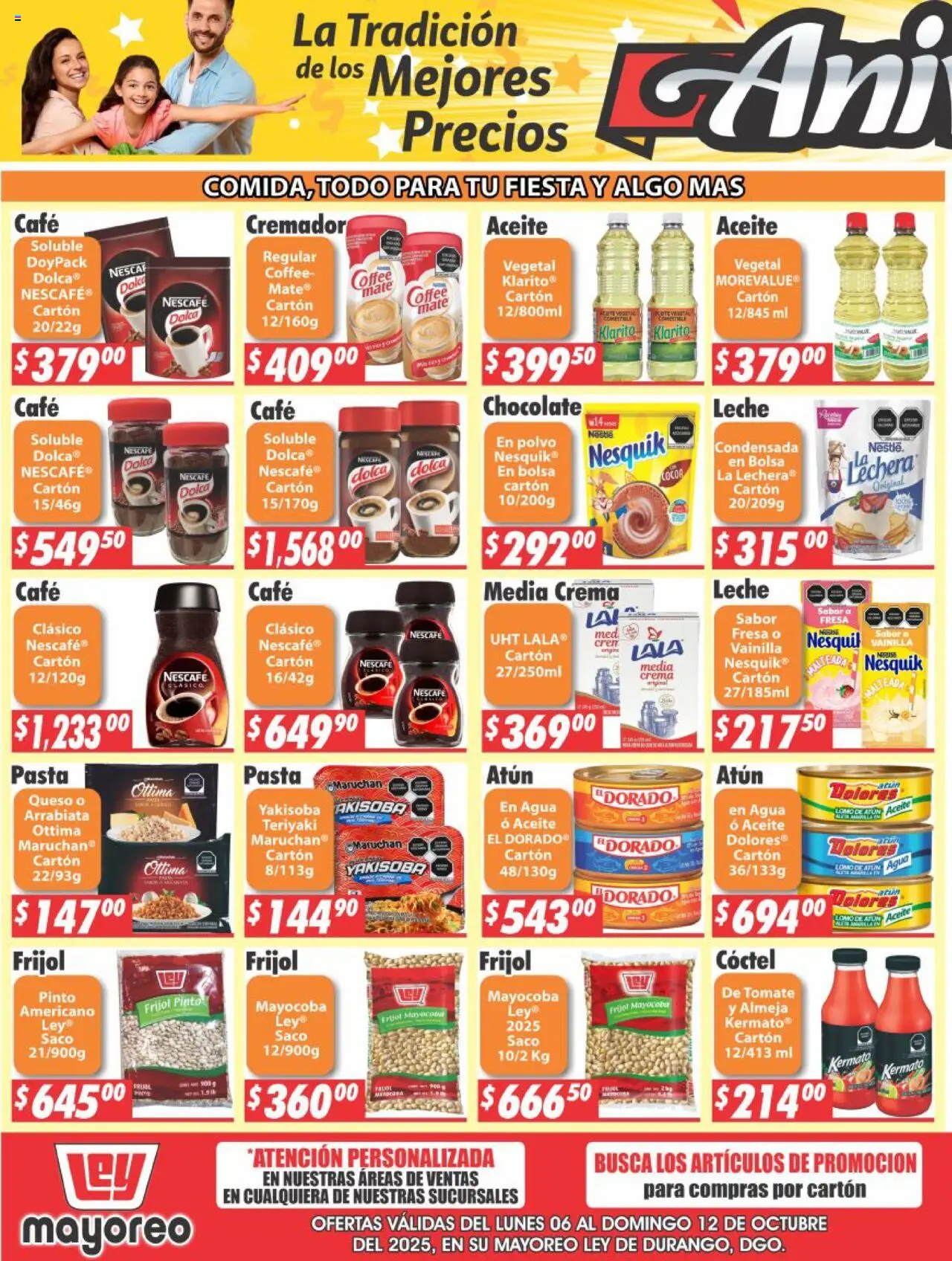 Nuevas ofertas de Casa Ley válidas en toda la República Mexicana desde el 06.10.2025. ¡Encuentra las mejores ofertas en Casa Ley - Folleto Mayoreo! | Página: 3 | Productos: Tomate, Aceite, Mate, Polvo