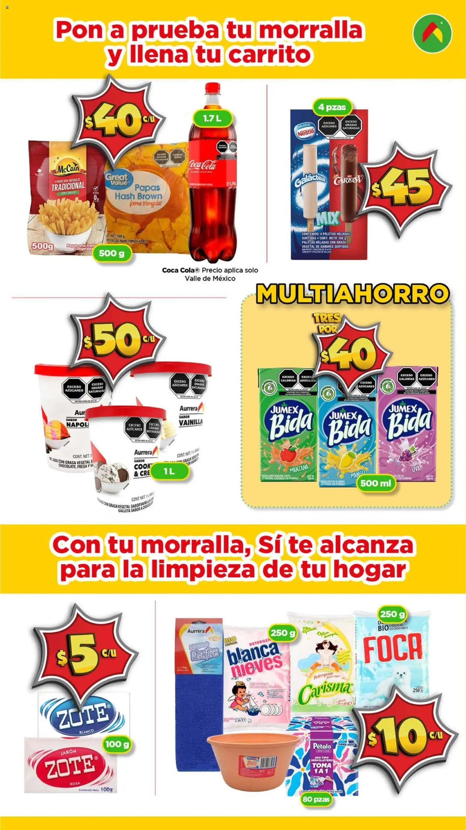Nuevas ofertas de Bodega Aurrerá válidas en toda la República Mexicana desde el 01.01.2026. ¡Encuentra las mejores ofertas en Bodega Aurrerá folleto! | Página: 10 | Productos: Detergente, Papa, Servilletero, Jabón